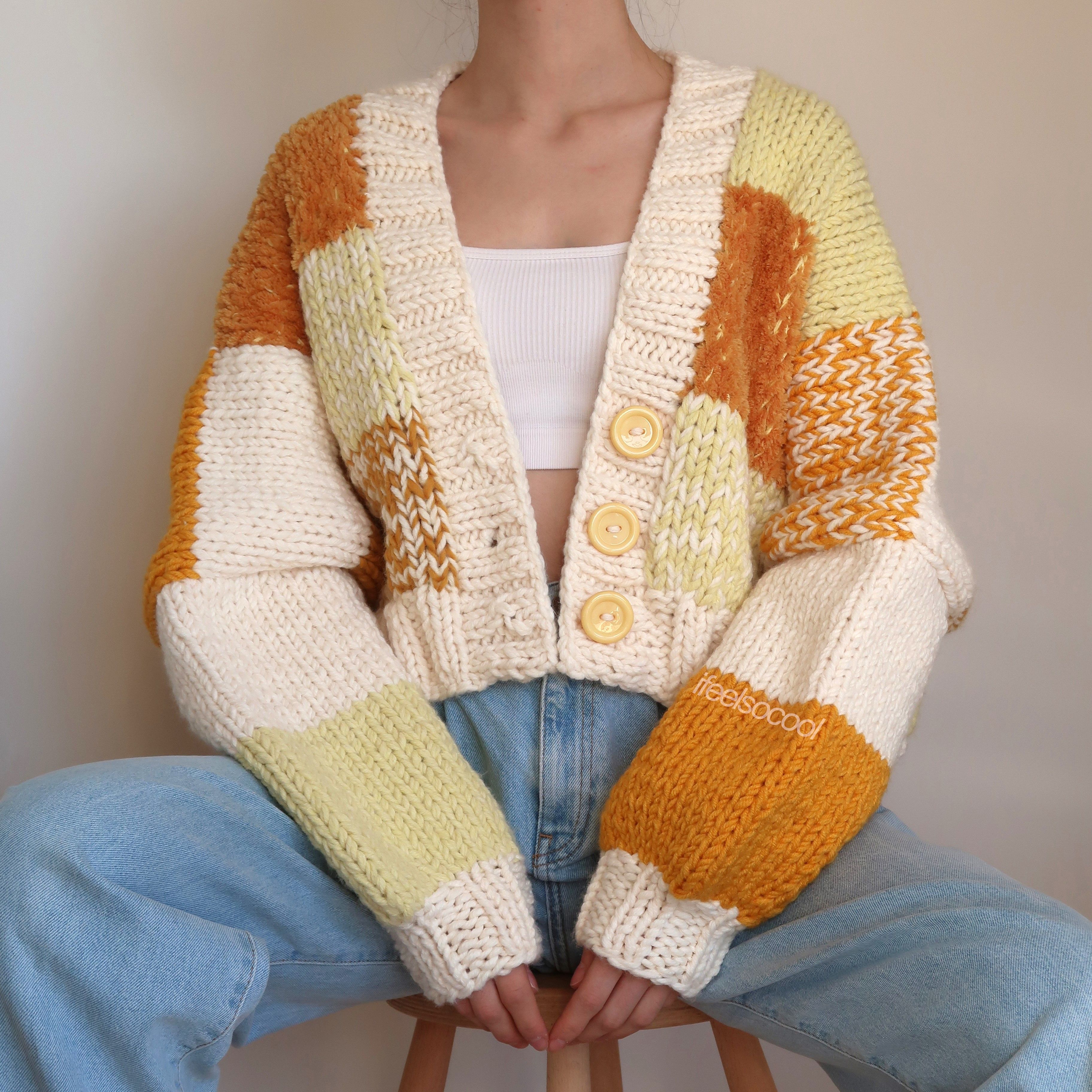 Honey Bubble Patchwork Cardigan