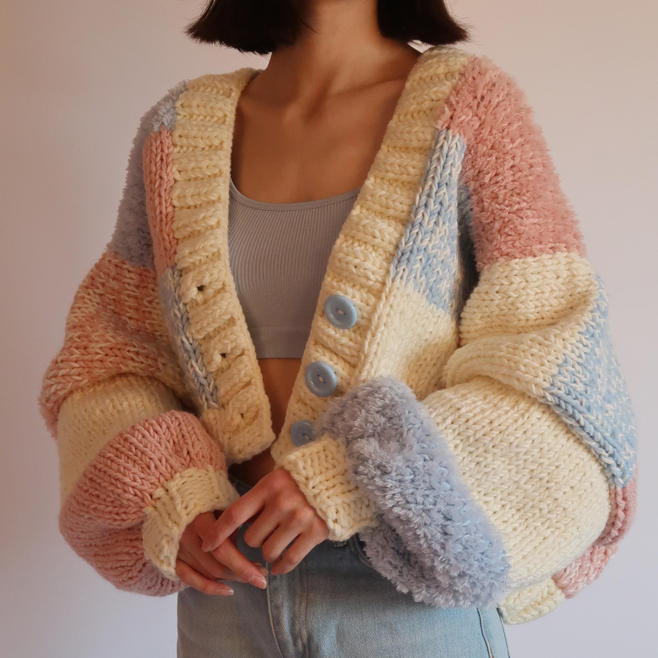 Cotton Candy Patchwork Cardigan