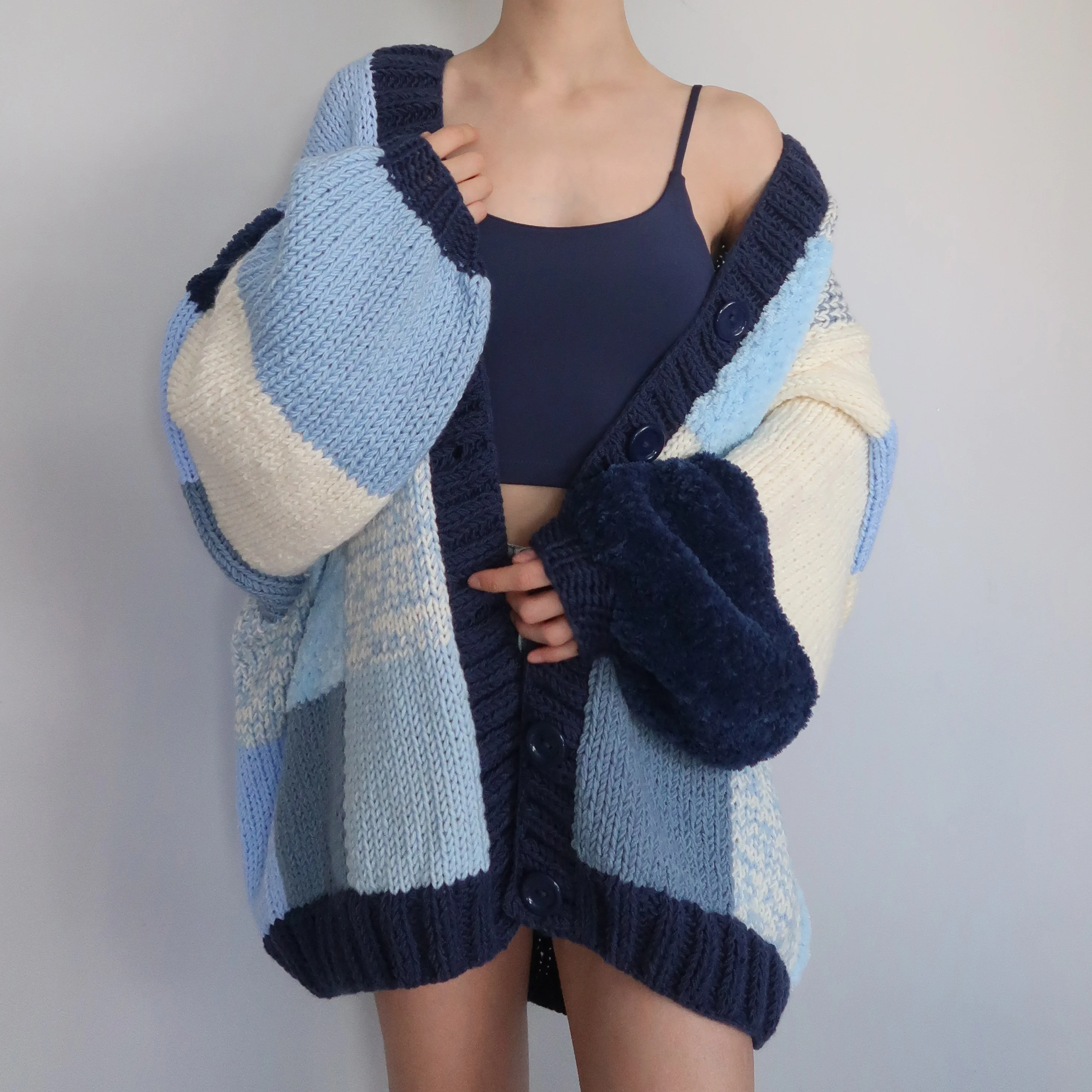 Thinner Arctic Embrace Patchwork Cardigan
