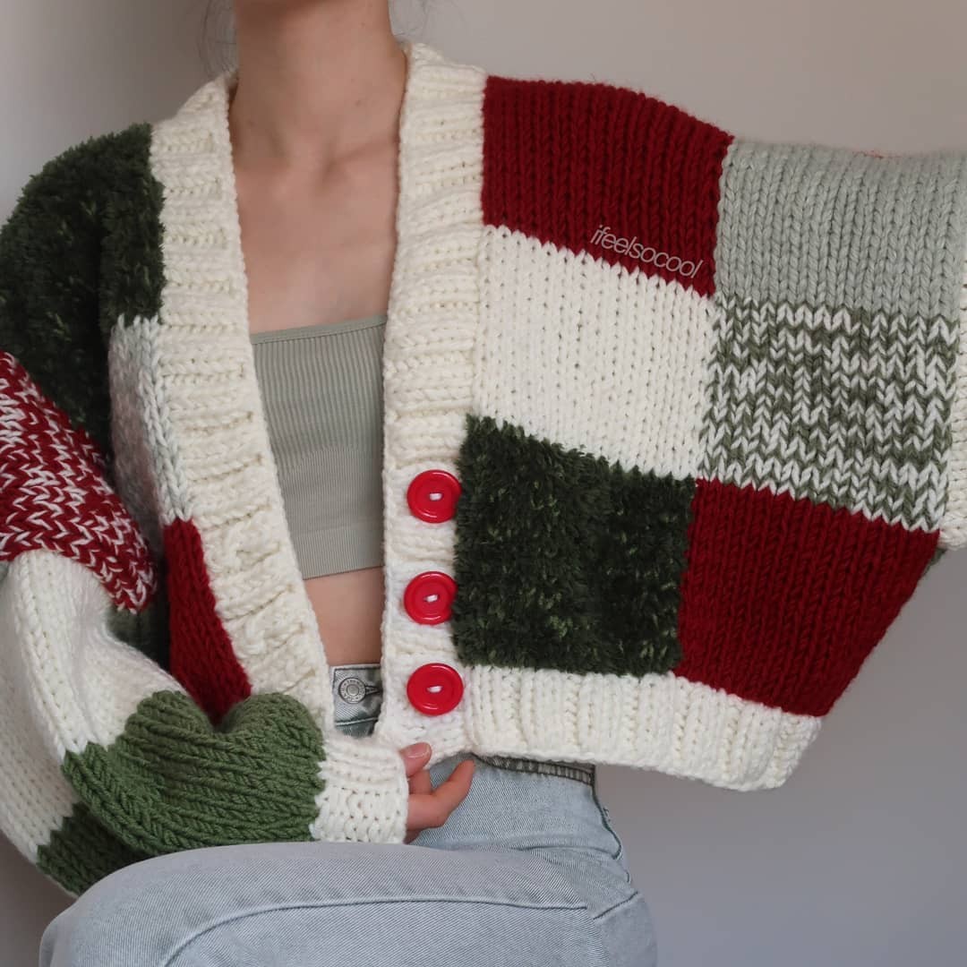 Christmas Patchwork Cardigan