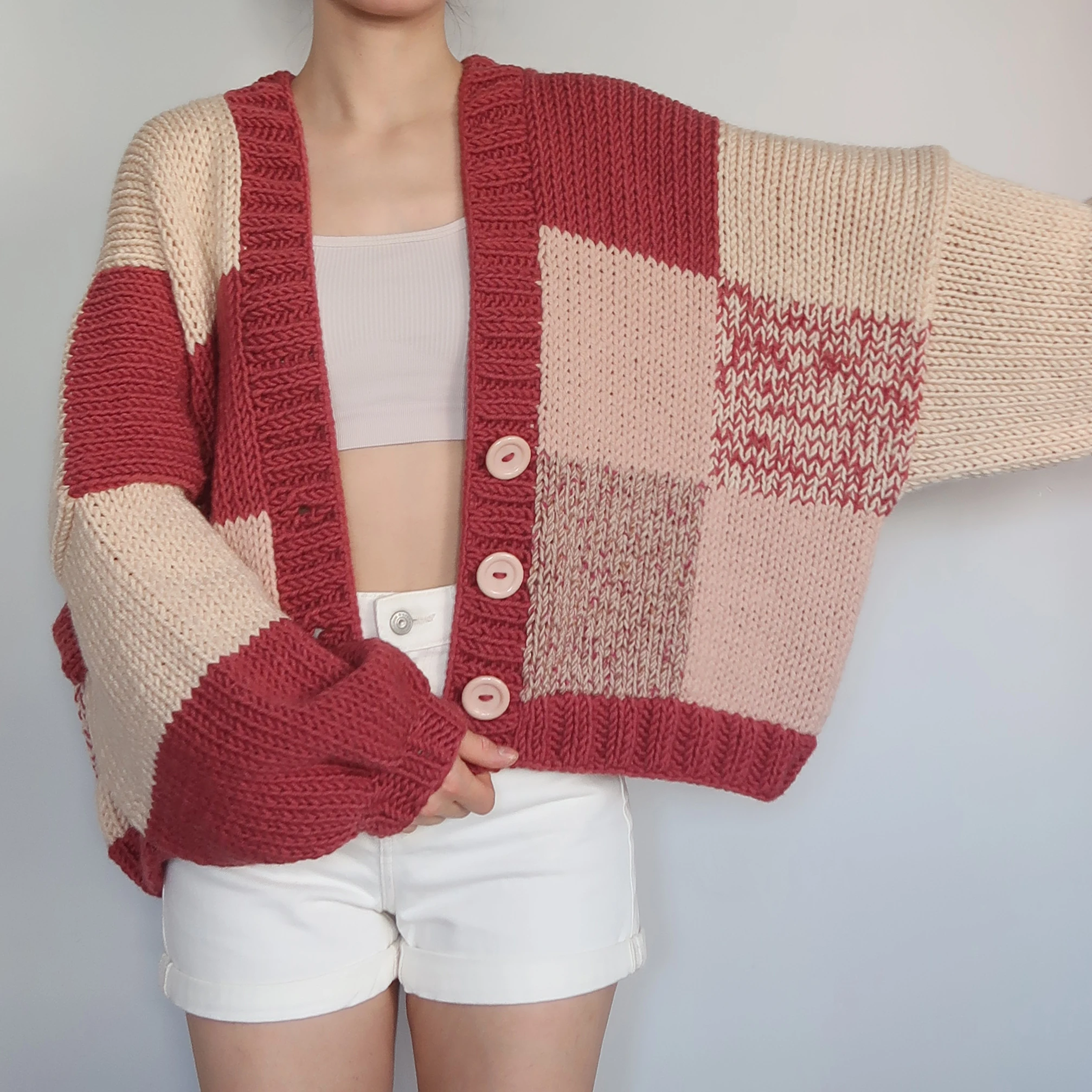 Thinner Rhubarb Custard Pie Patchwork Cardigan