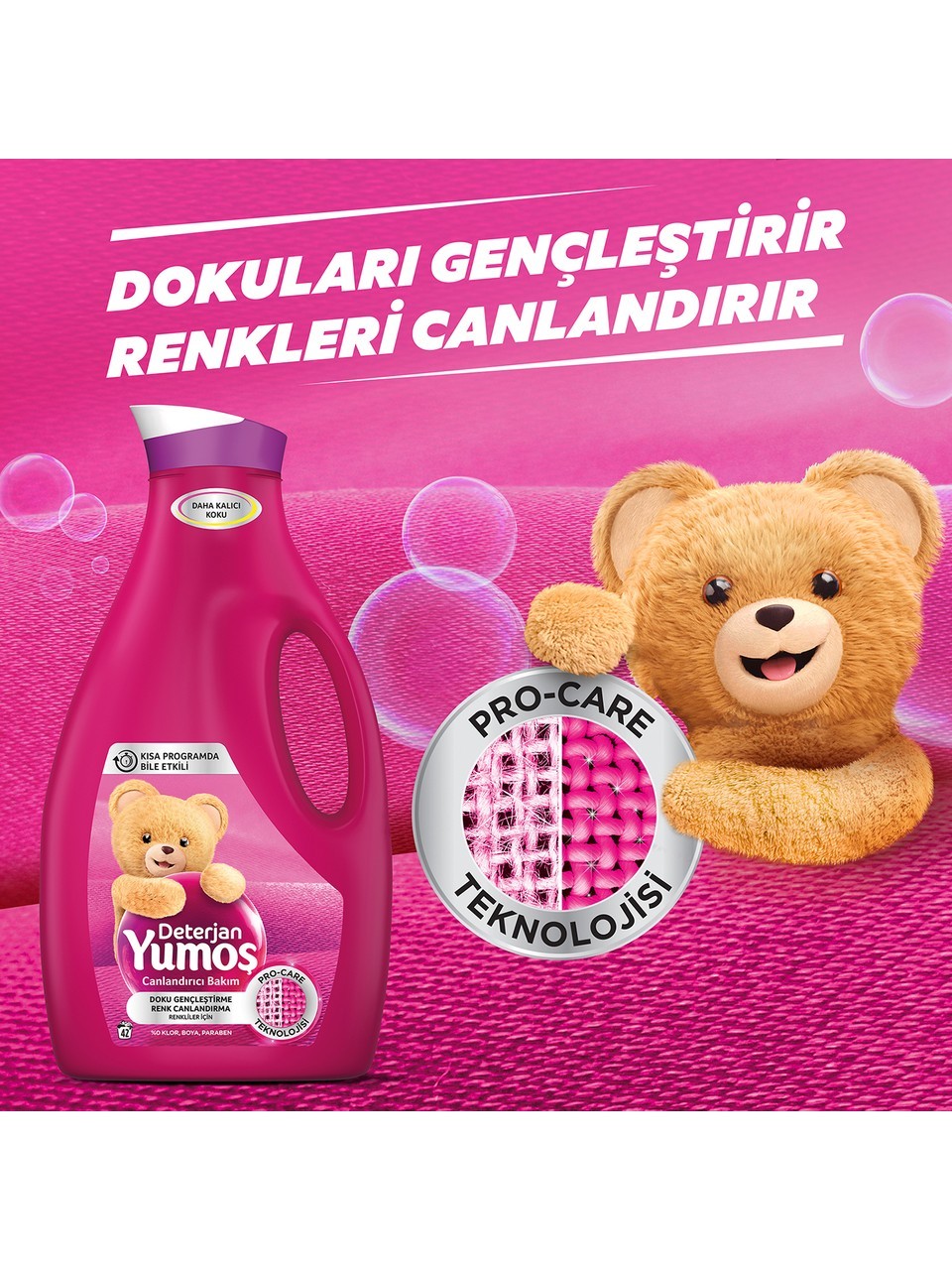 Yumoş Sıvı Bakım Çamaşır Deterjanı Renkli Giysiler 42 Yıkama 2520 ml