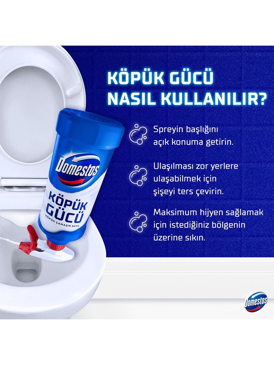 Domestos Köpük Gücü Köpük Çamaşır Suyu Beyaz Sabun 450 ml