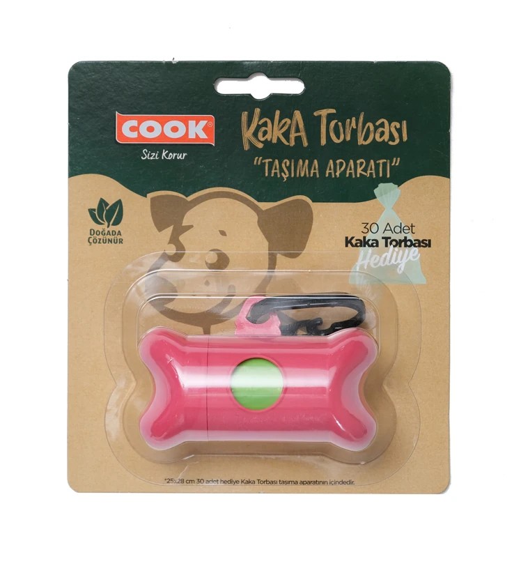 Cook Evcil Hayvan Kaka Torbası Taşıma Aparatı ( Pembe )