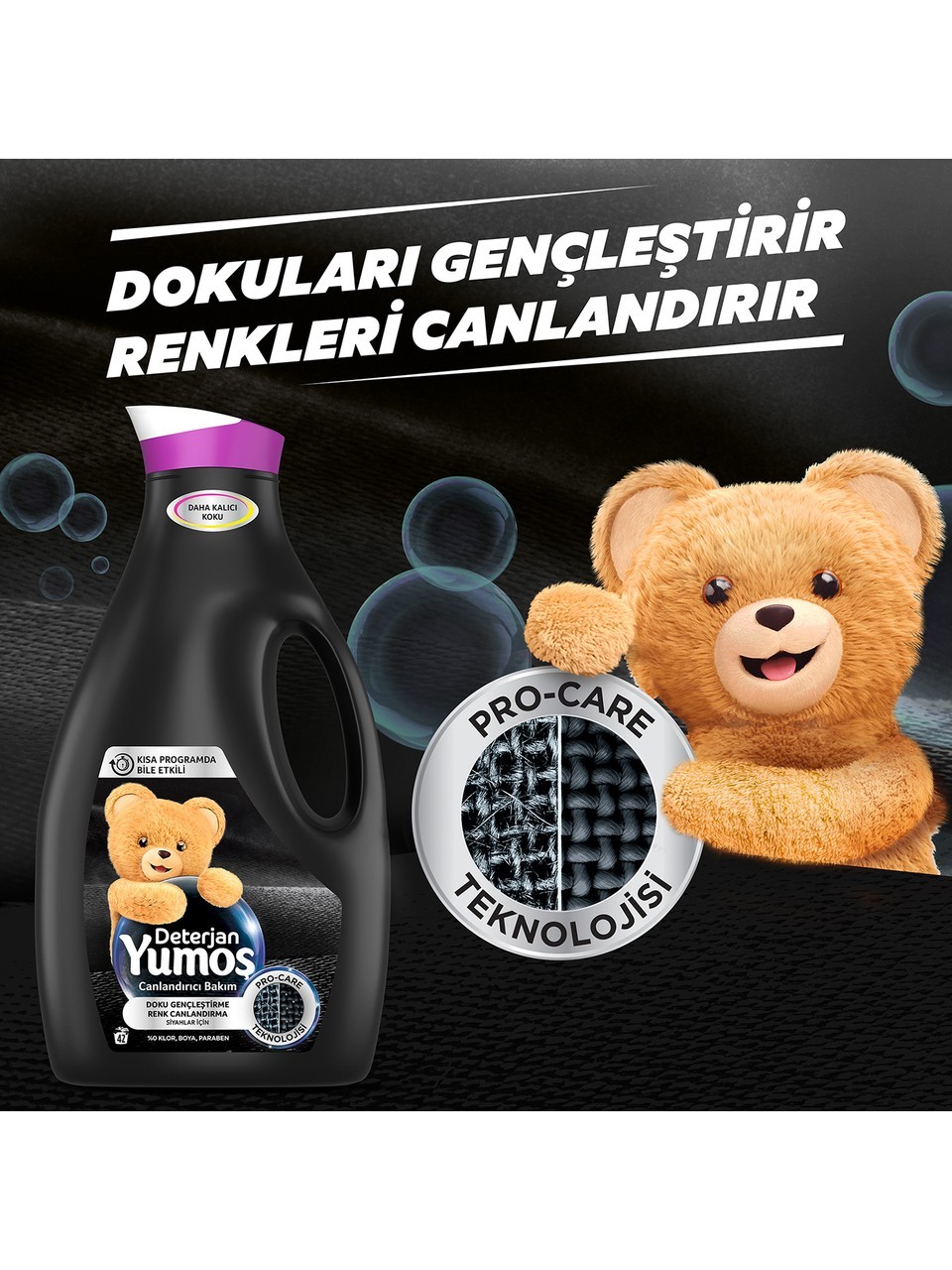 Yumoş Sıvı Bakım Çamaşır Deterjanı Siyah ve Koyu Renkli Giysiler İçin 42 Yıkama 2520 ml