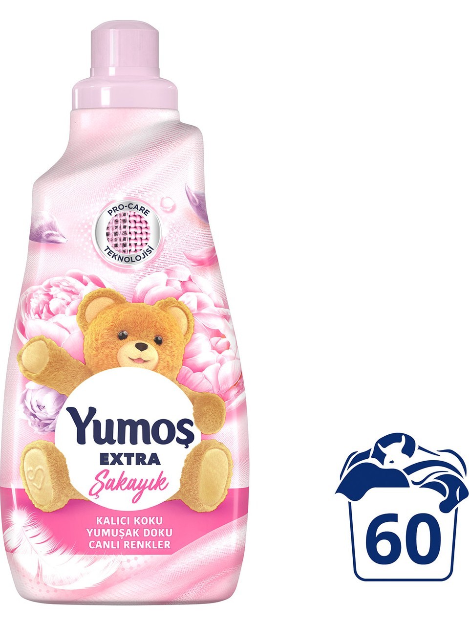 Yumoş Extra Konsantre Çamaşır Yumuşatıcısı Kalıcı Koku Renkliler İçin Şakayık 60 yıkama 1440 ml