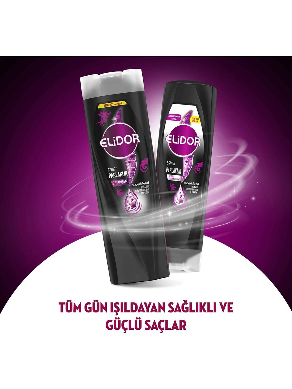 Elidor Superblend Saç Bakım Şampuanı Esmer Parlaklık E Vitamini Chia Tohumu Yağı Melanin 400 ml