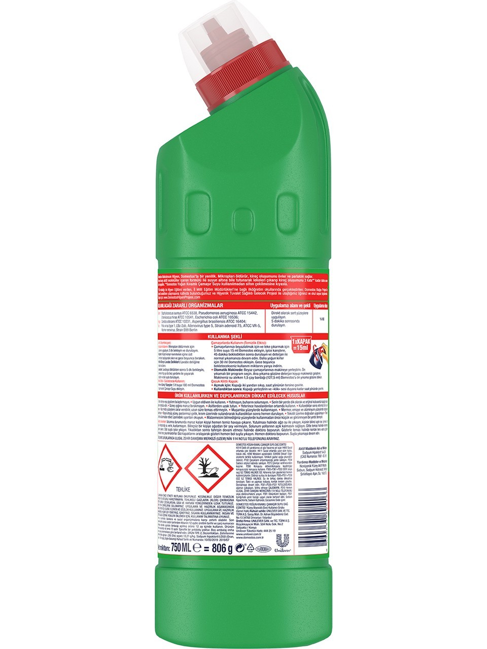 Domestos Yoğun Kıvamlı Çamaşır Suyu Dağ Esintisi 750 ml