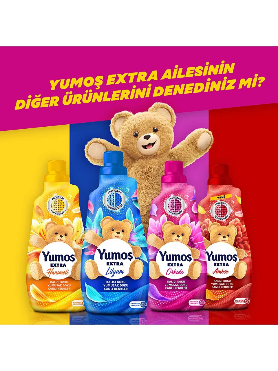 Yumoş Extra Konsantre Çamaşır Yumuşatıcısı Kalıcı Koku Renkliler İçin Lilyum 60 Yıkama 1440 ml