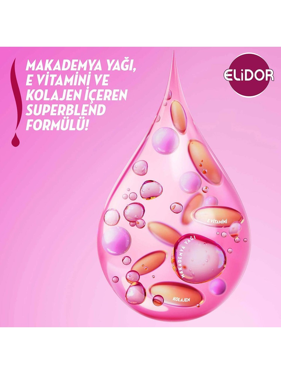 Elidor Superblend Saç Bakım Şampuanı Güçlü ve Parlak E Vitamini Makademya Yağı  400 ml