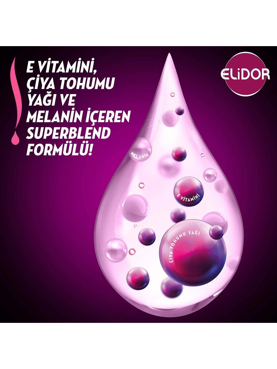 Elidor Superblend Saç Bakım Şampuanı Esmer Parlaklık E Vitamini Chia Tohumu Yağı Melanin 400 ml