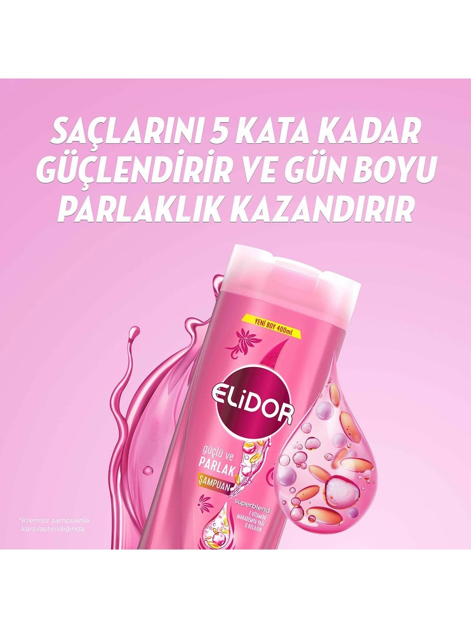 Elidor Superblend Saç Bakım Şampuanı Güçlü ve Parlak E Vitamini Makademya Yağı  400 ml