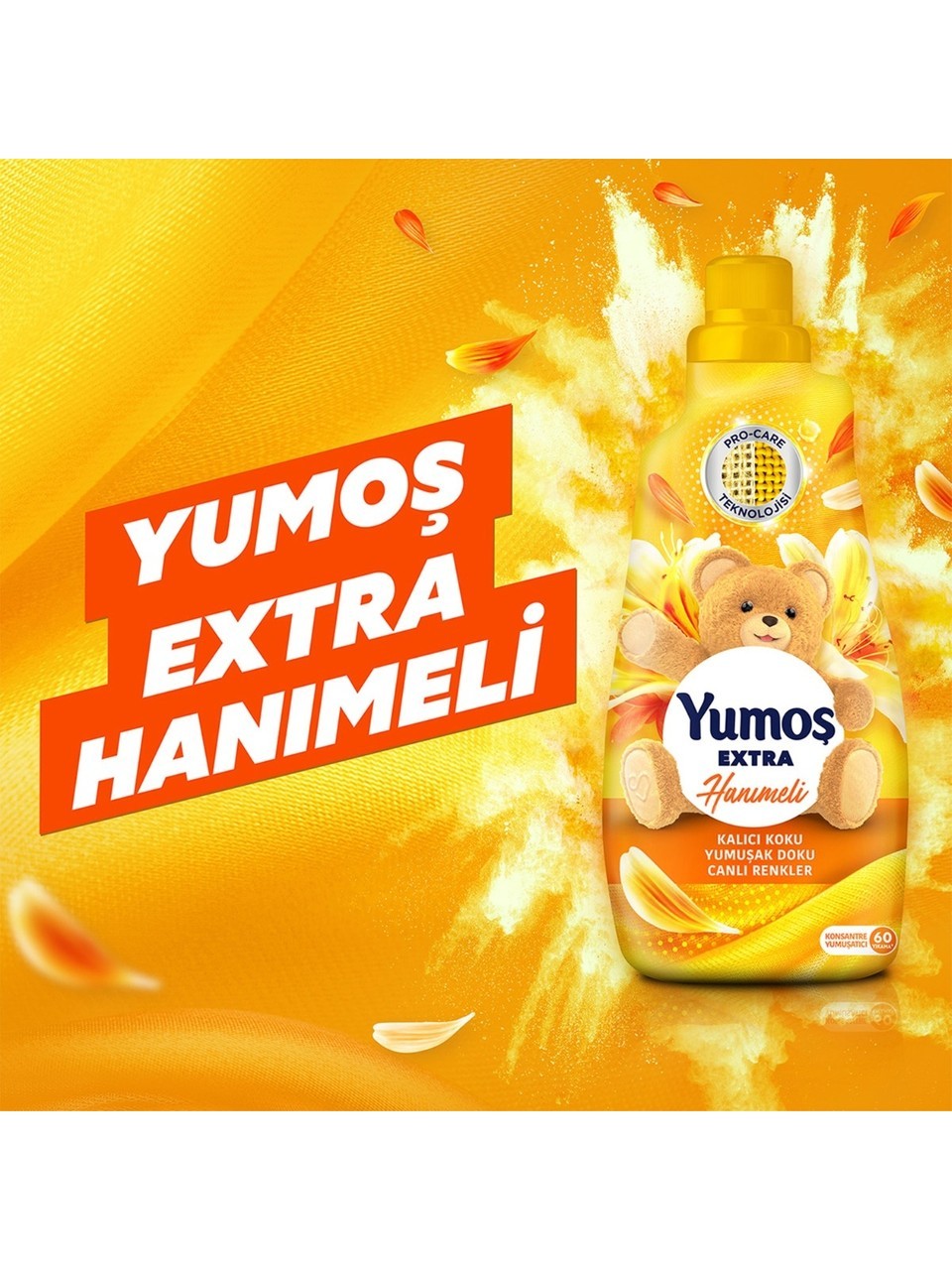 Yumoş Konsantre Çamaşır Yumuşatıcısı Hanımeli 60 Yıkama 1440 ml