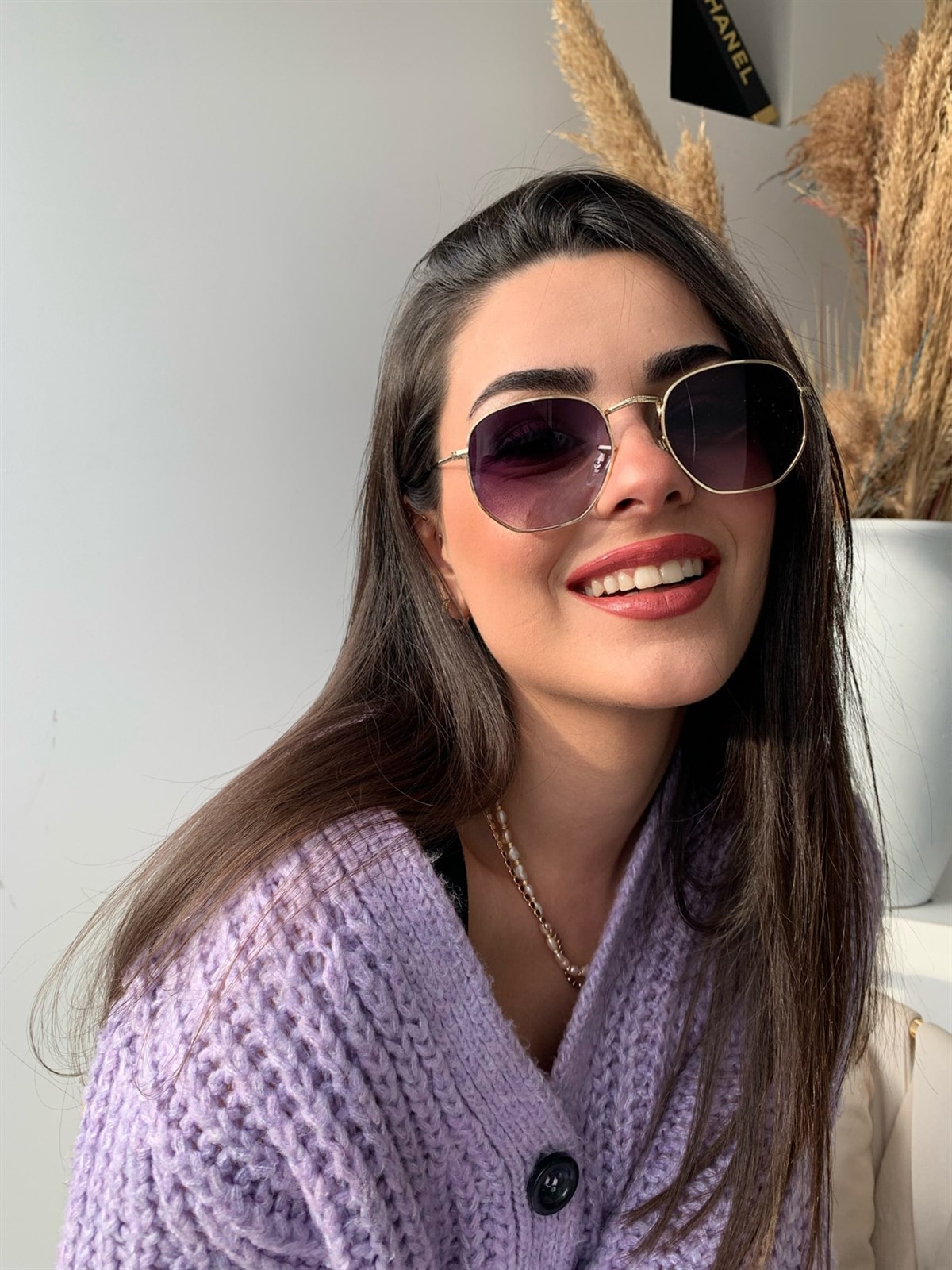 Beşgen Güneş Gözlüğü Degradeli Siyah