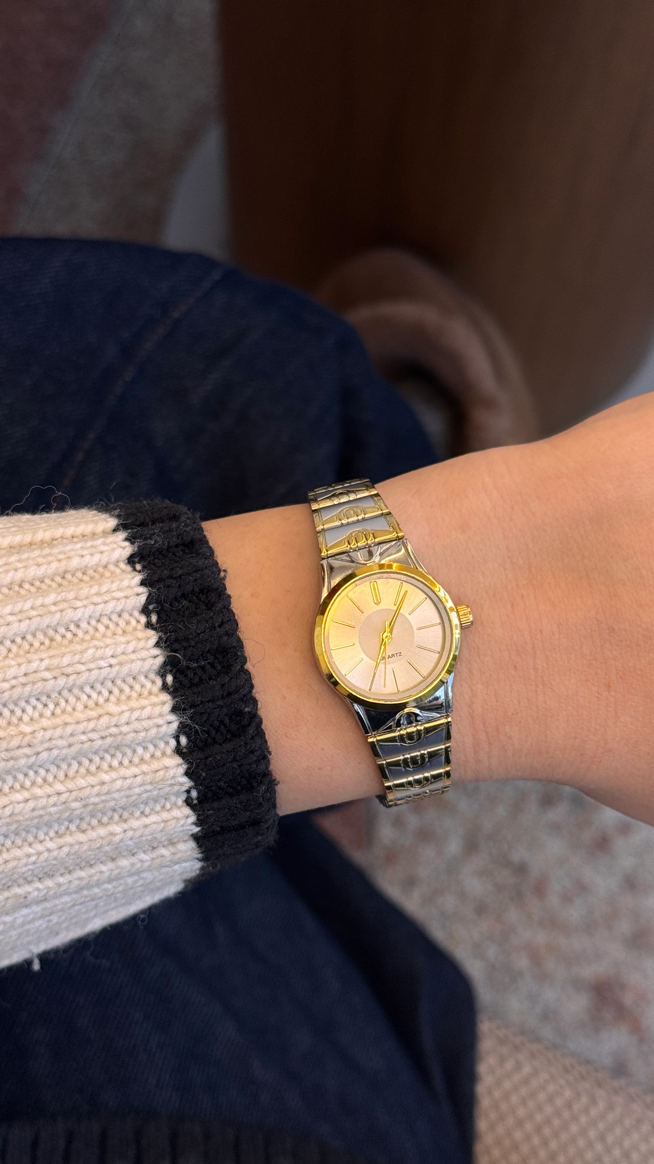 Miusa Çelik Kordon Saat - Gold Gümüş