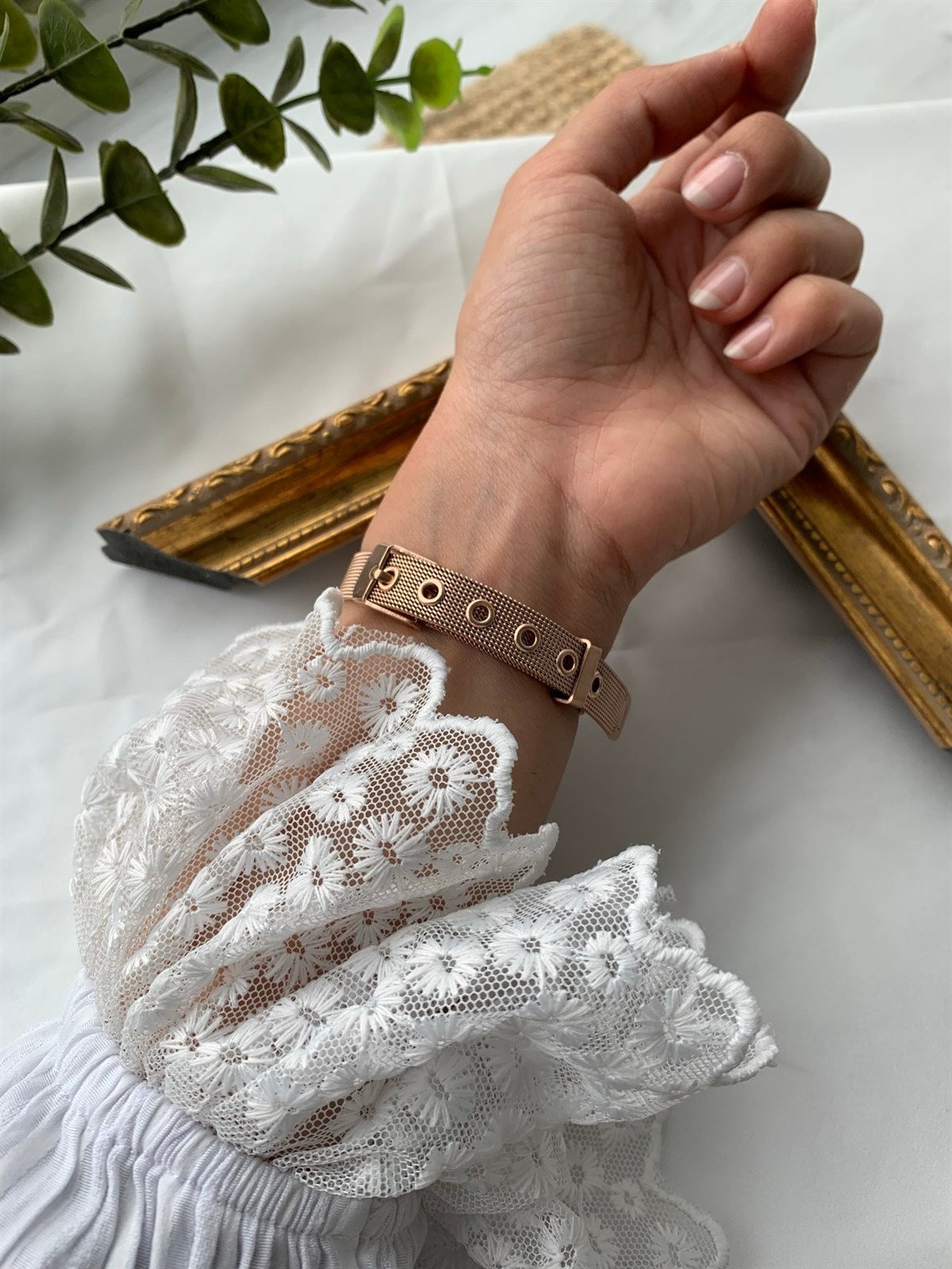 Wilde Hasır Kordon Saat Rose Siyah