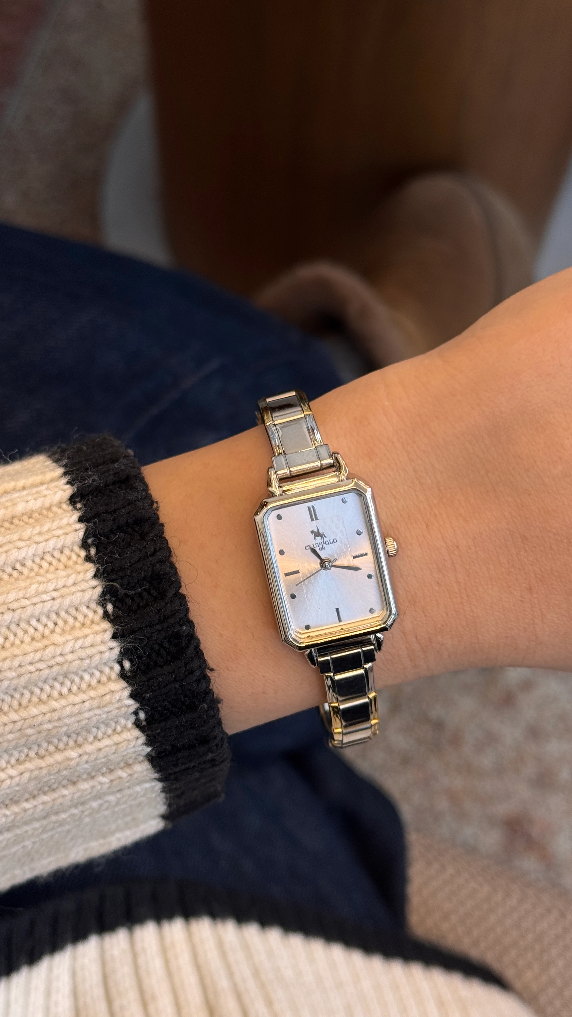 Tecna Çelik Kordon Saat - Beyaz Gold Gümüş