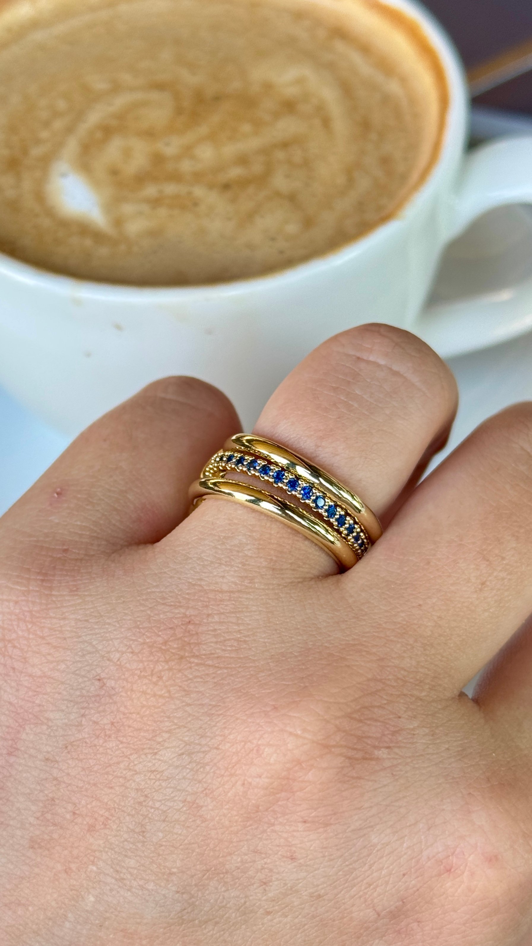 Blue Gold Halka Yüzük