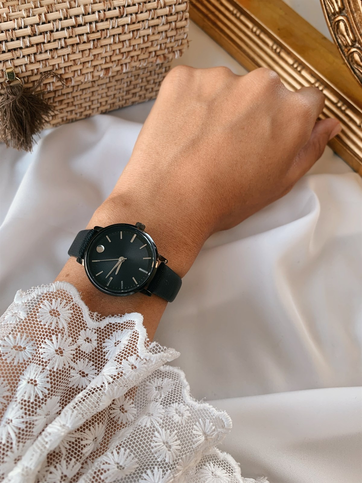 Anna Minimal Saat Siyah