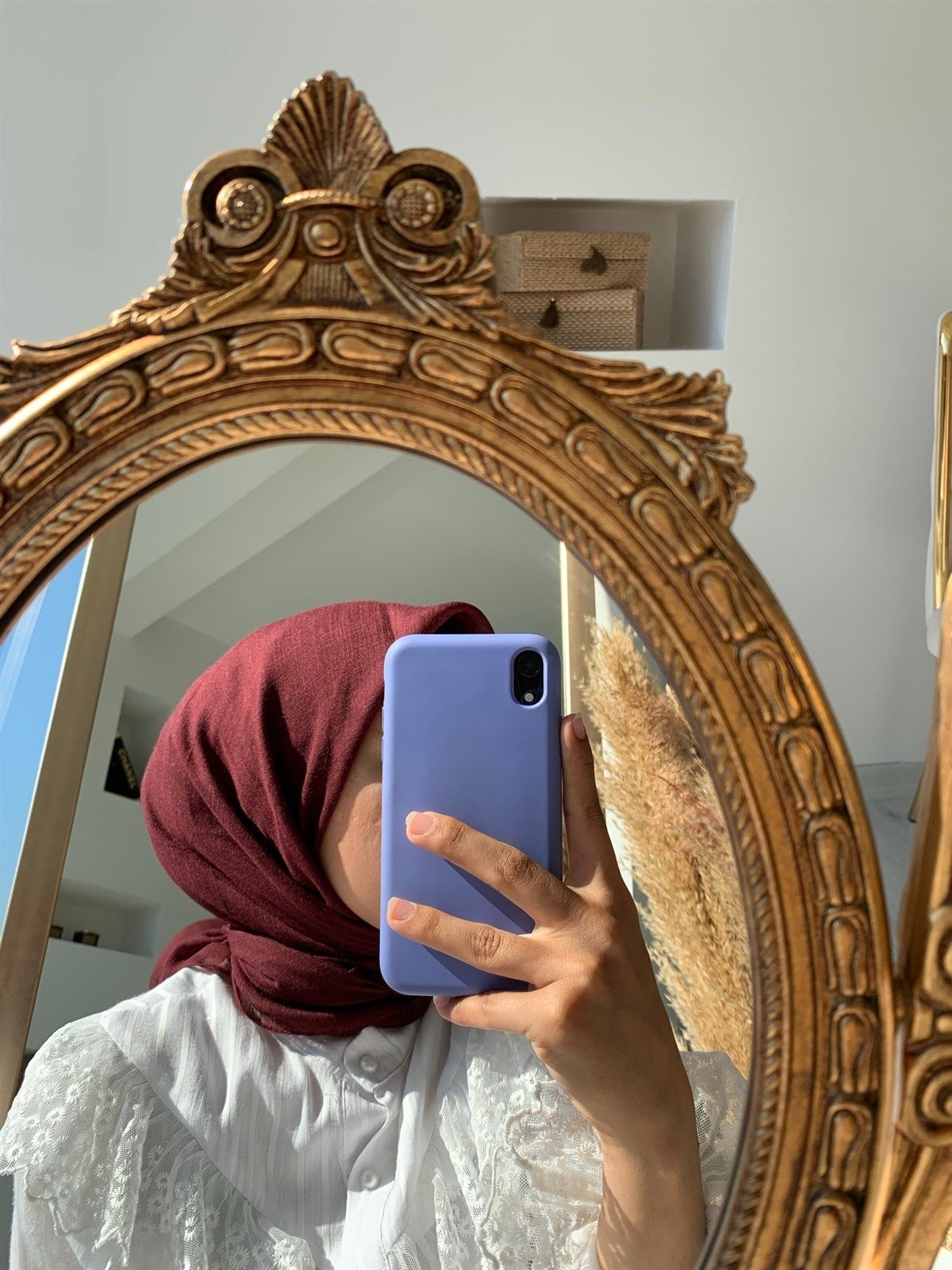 Keten Eşarp Koyu Bordo