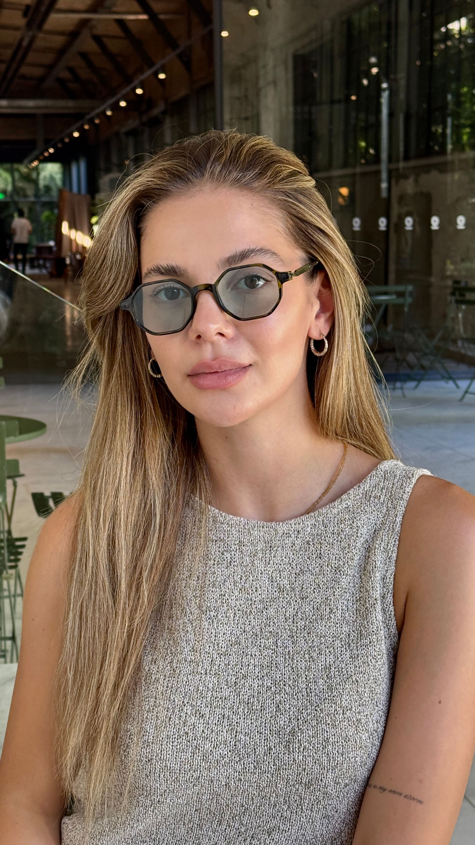 Belissa Güneş Gözlüğü - Leopar Çerçeve Yeşil Cam