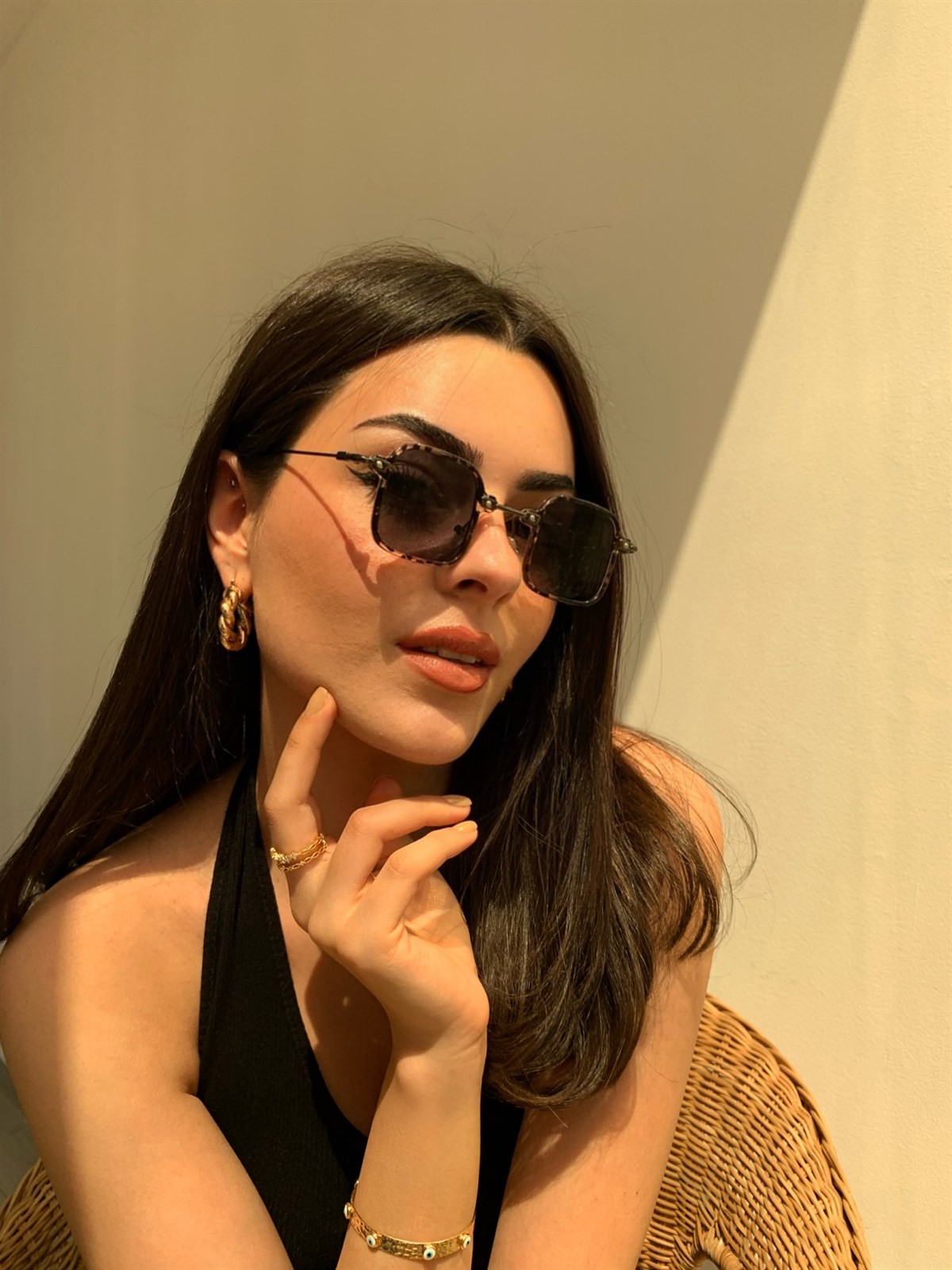 Santa Güneş Gözlüğü Benekli Siyah