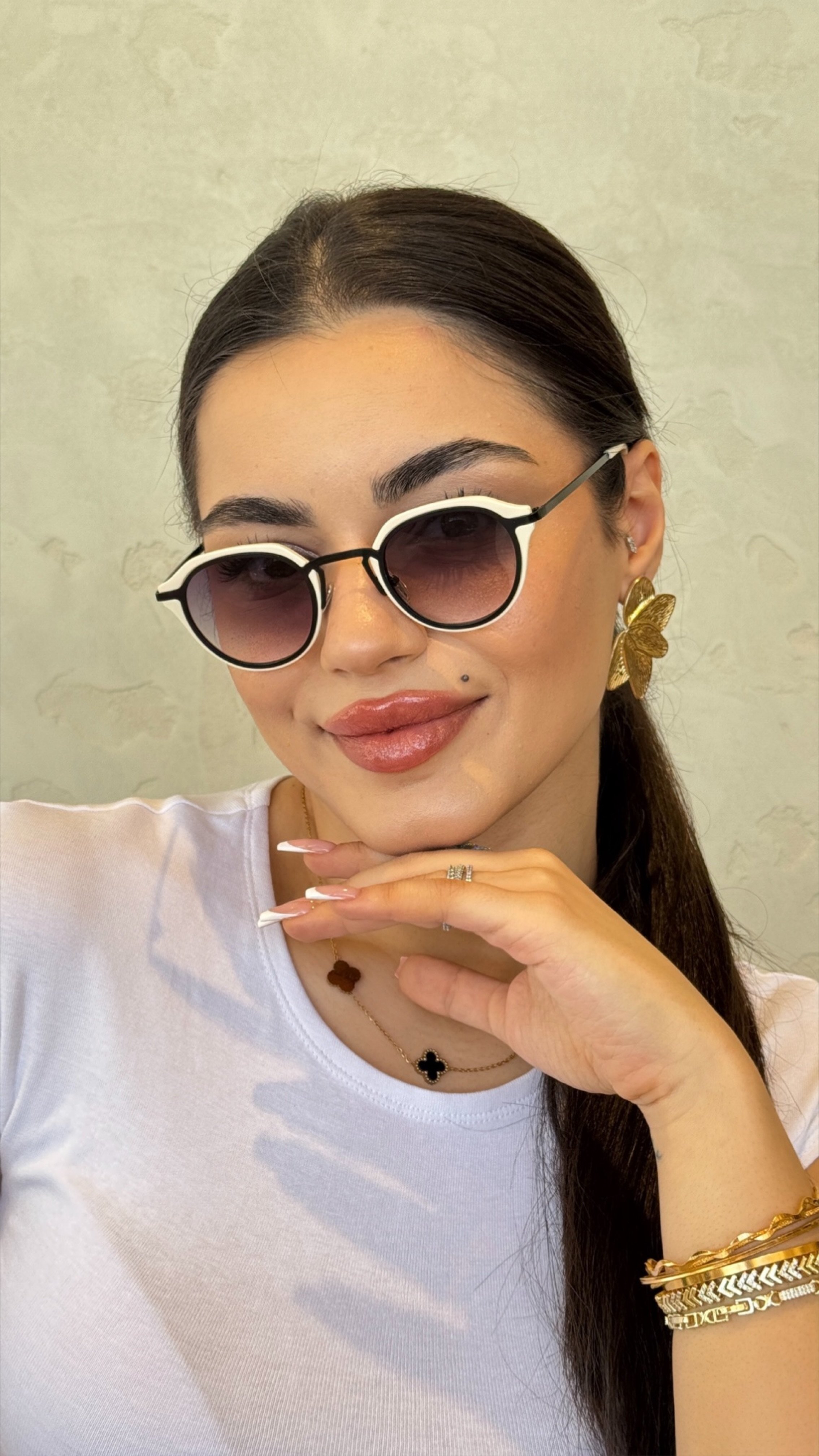 Bumble Güneş Gözlüğü - Beyaz Siyah