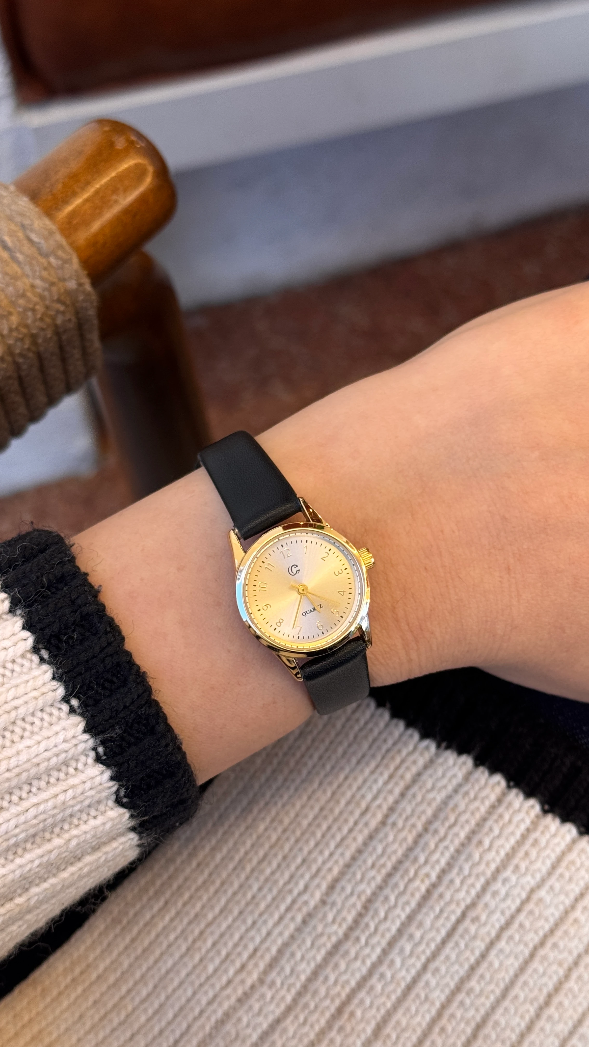 Mitsu Minimal Saat - Siyah Gold Gold