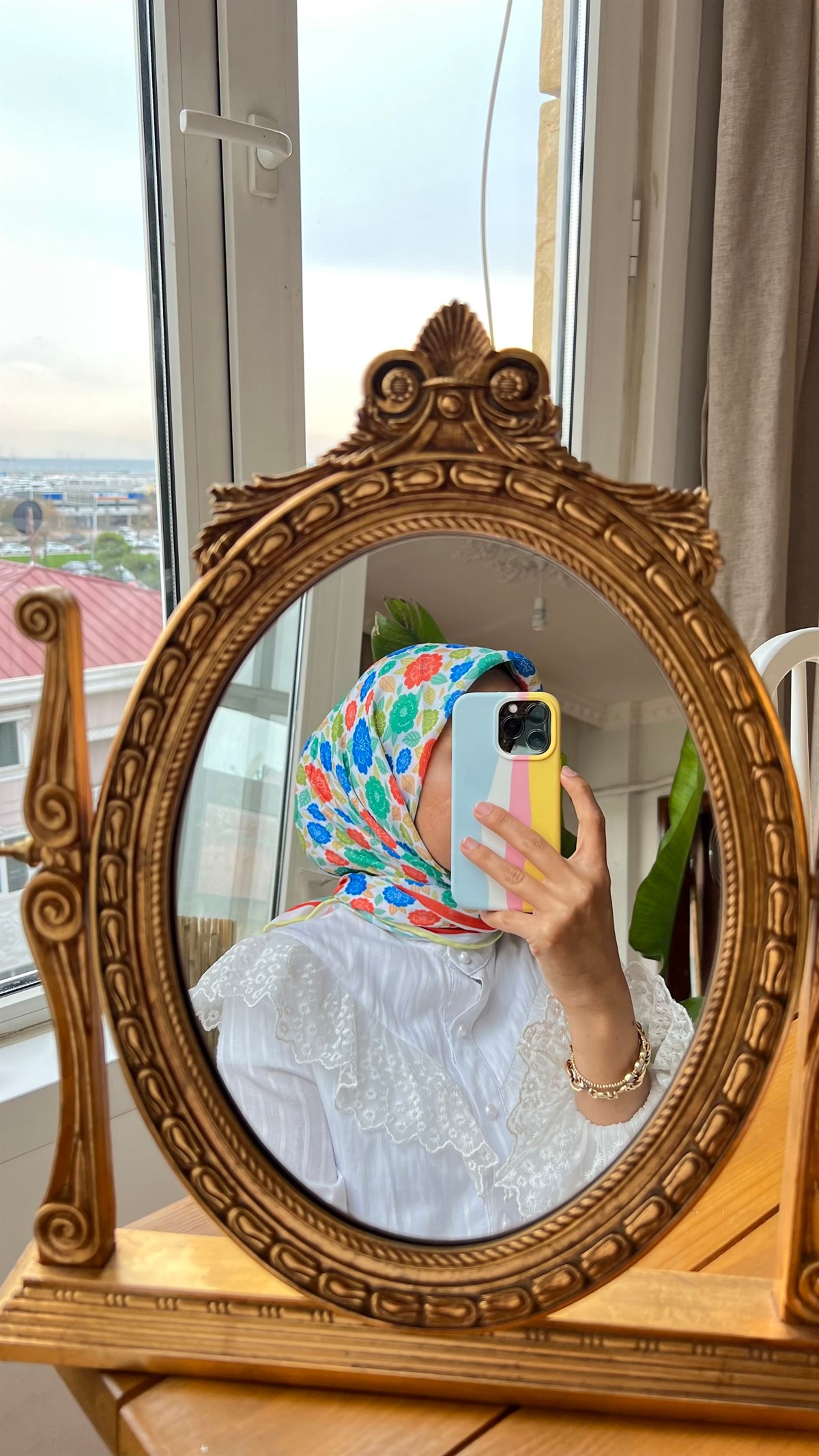 Desenli Pamuklu Eşarp Kate 01