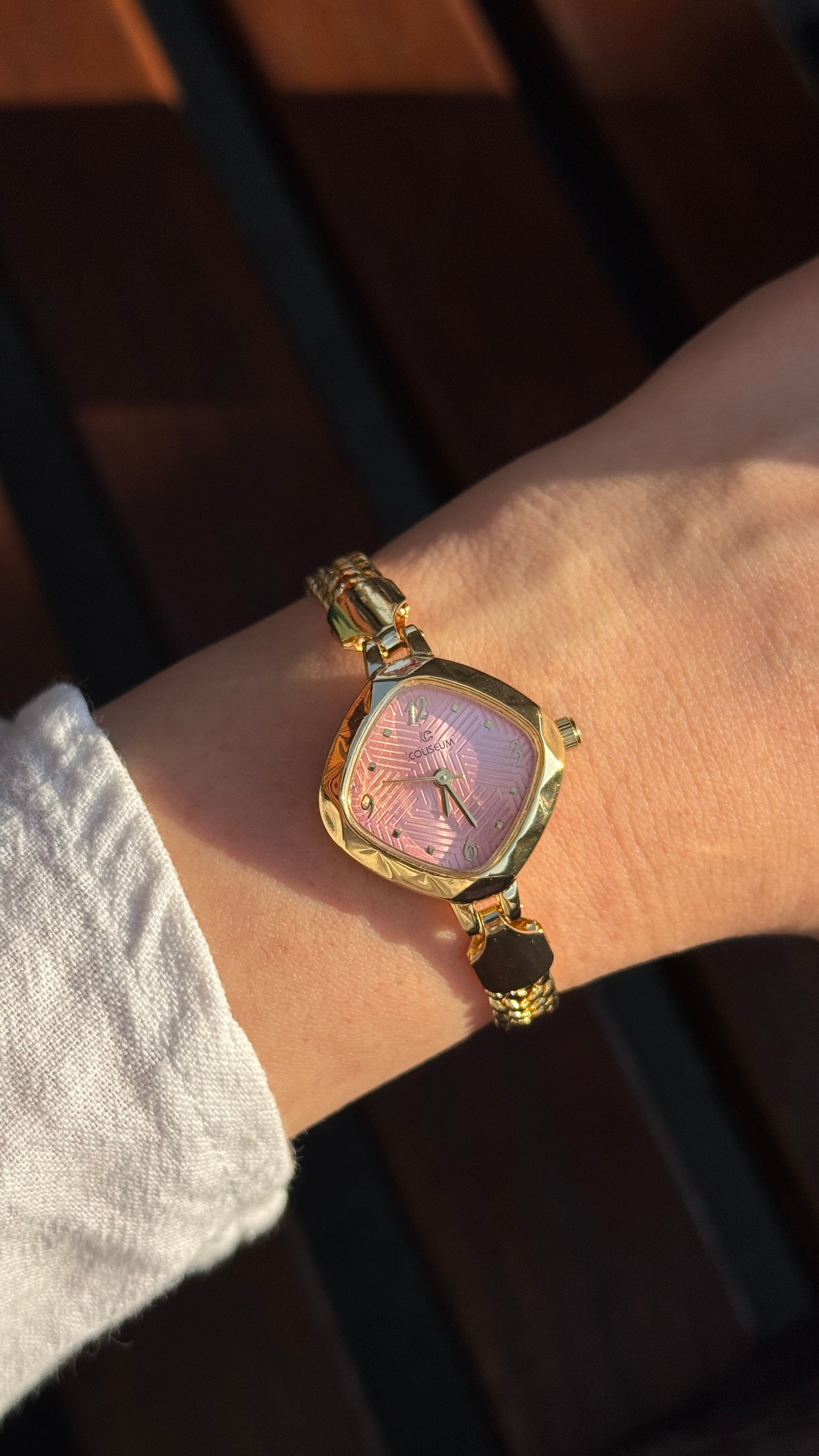 Palace Çelik Kordon Saat - Gold Pembe