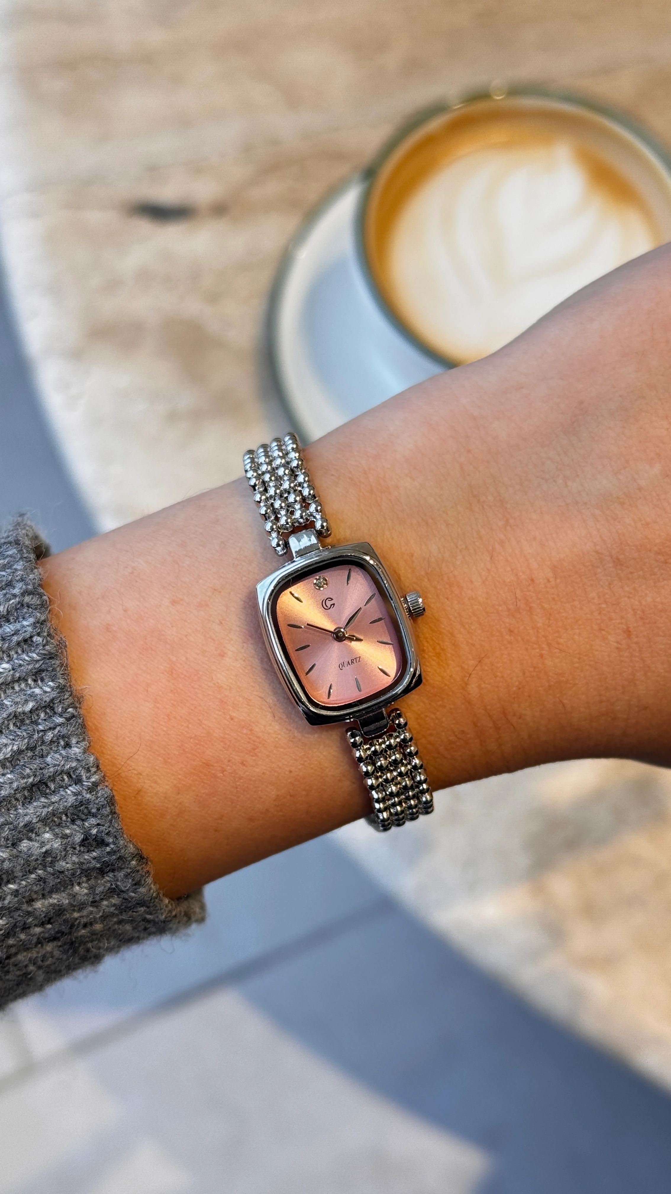 Mitsu Çelik Kordon Saat - Gümüş Pembe