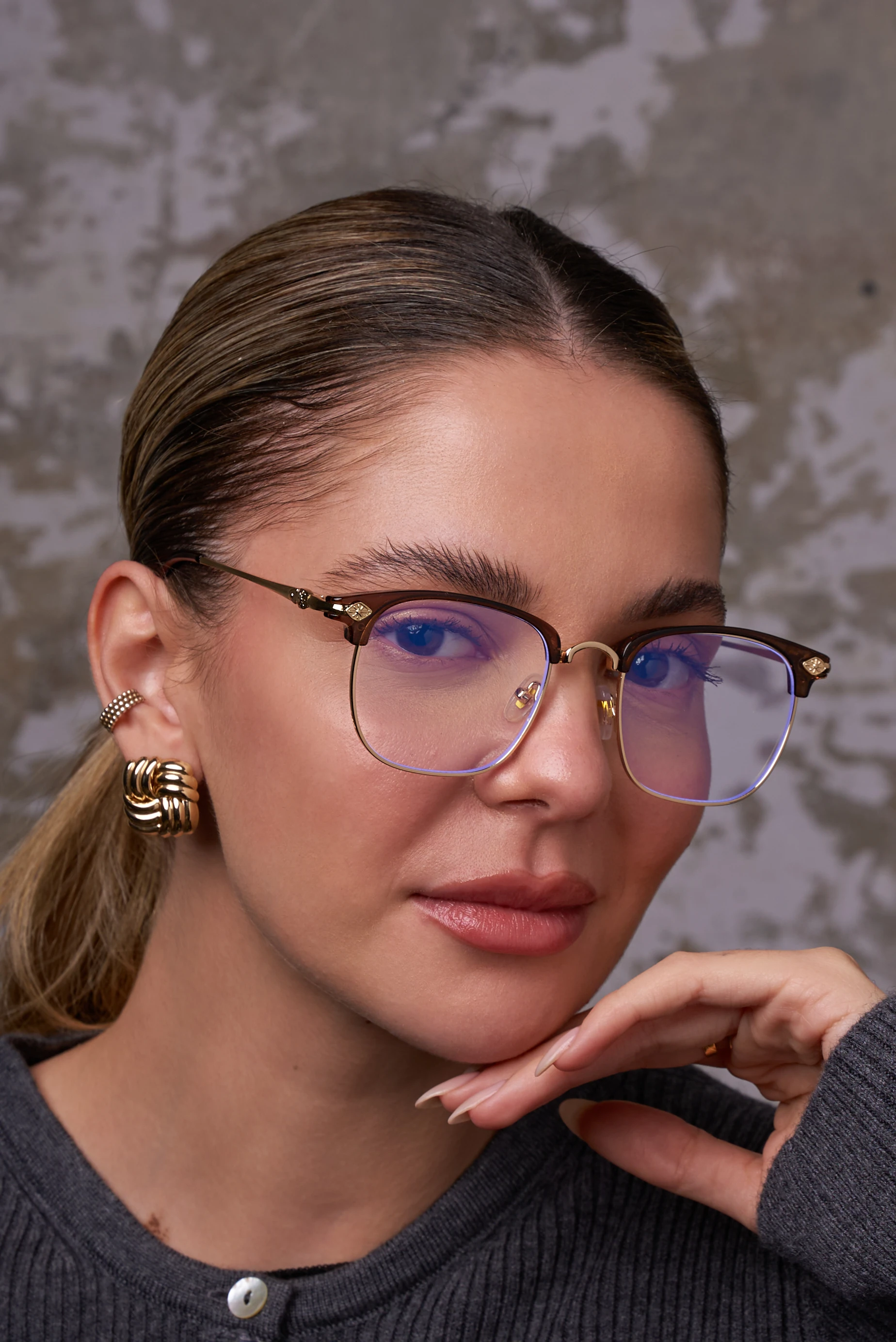 Furni Mavi Işık Koruyucu Gözlük - Kahverengi