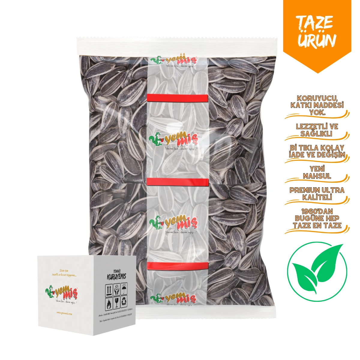 Siyah Kavrulmuş Ay Çekirdeği Tuzsuz - Yemmiş