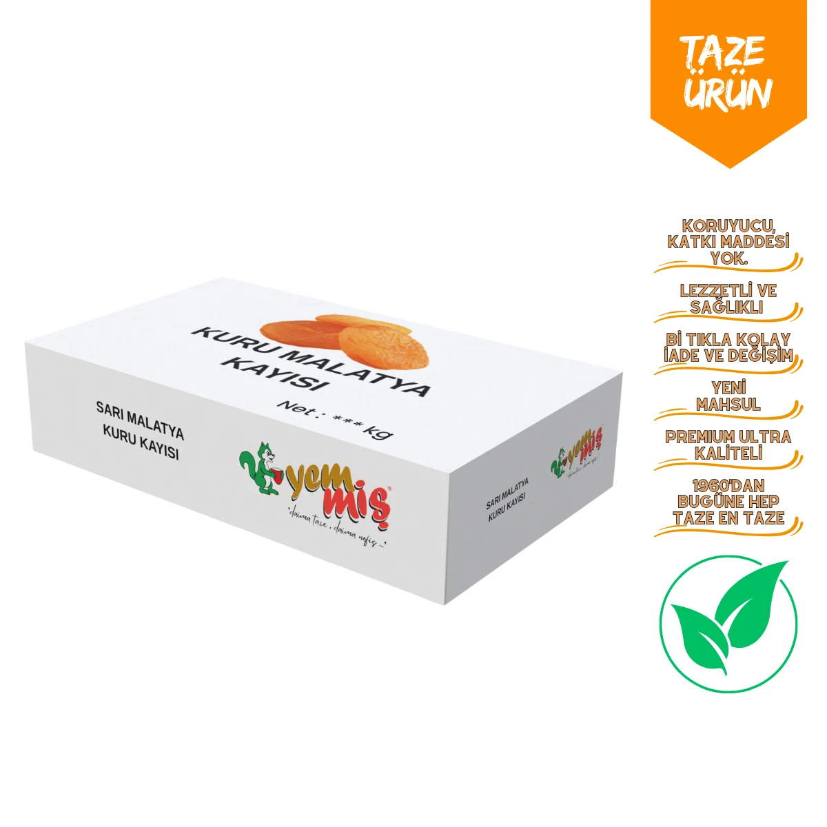 Şekerpare Sarı Malatya Kayısı 5kg - Yemmiş