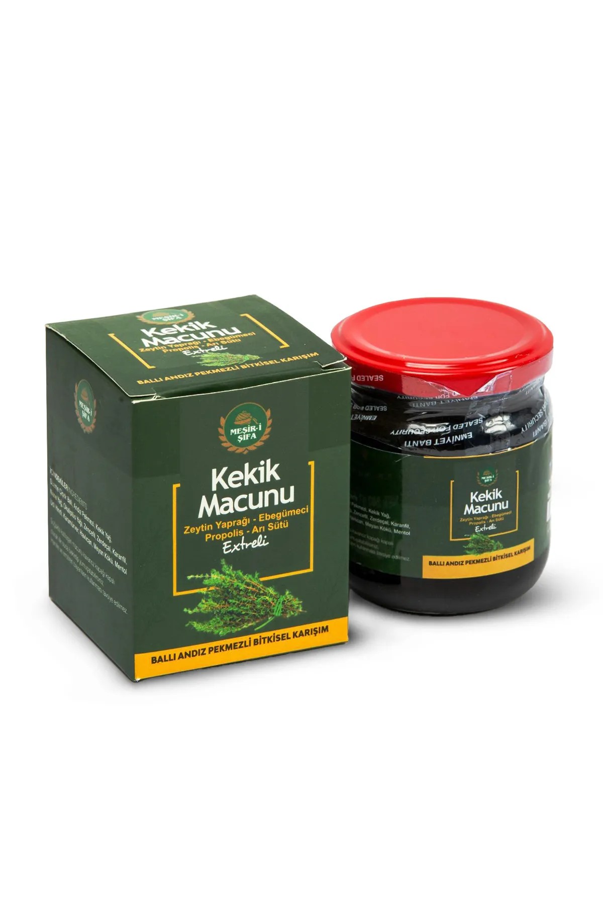 Kekik Macunu Zeytin Yaprağı, Ebegümeci, Propolis, Arı Sütü, Ballı Andız Pekmezli Macun 240g