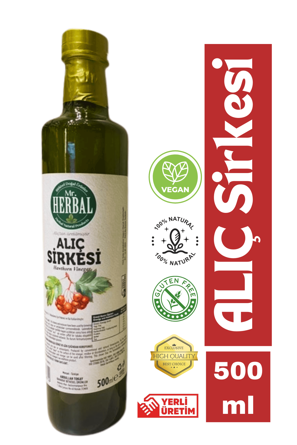 Doğal Fermantasyon Alıç Sirkesi 500 ml