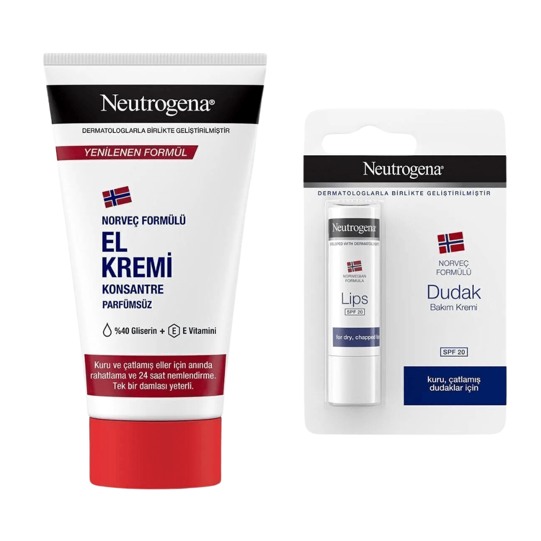 Norveç Formülü Parfümsüz El Kremi 75 ml Dudak Kremi Hediye