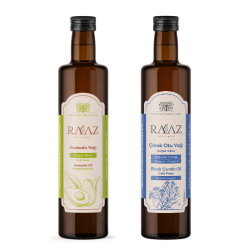 Avokado Yağı 250 ml + Çörekotu Yağı 250 ml