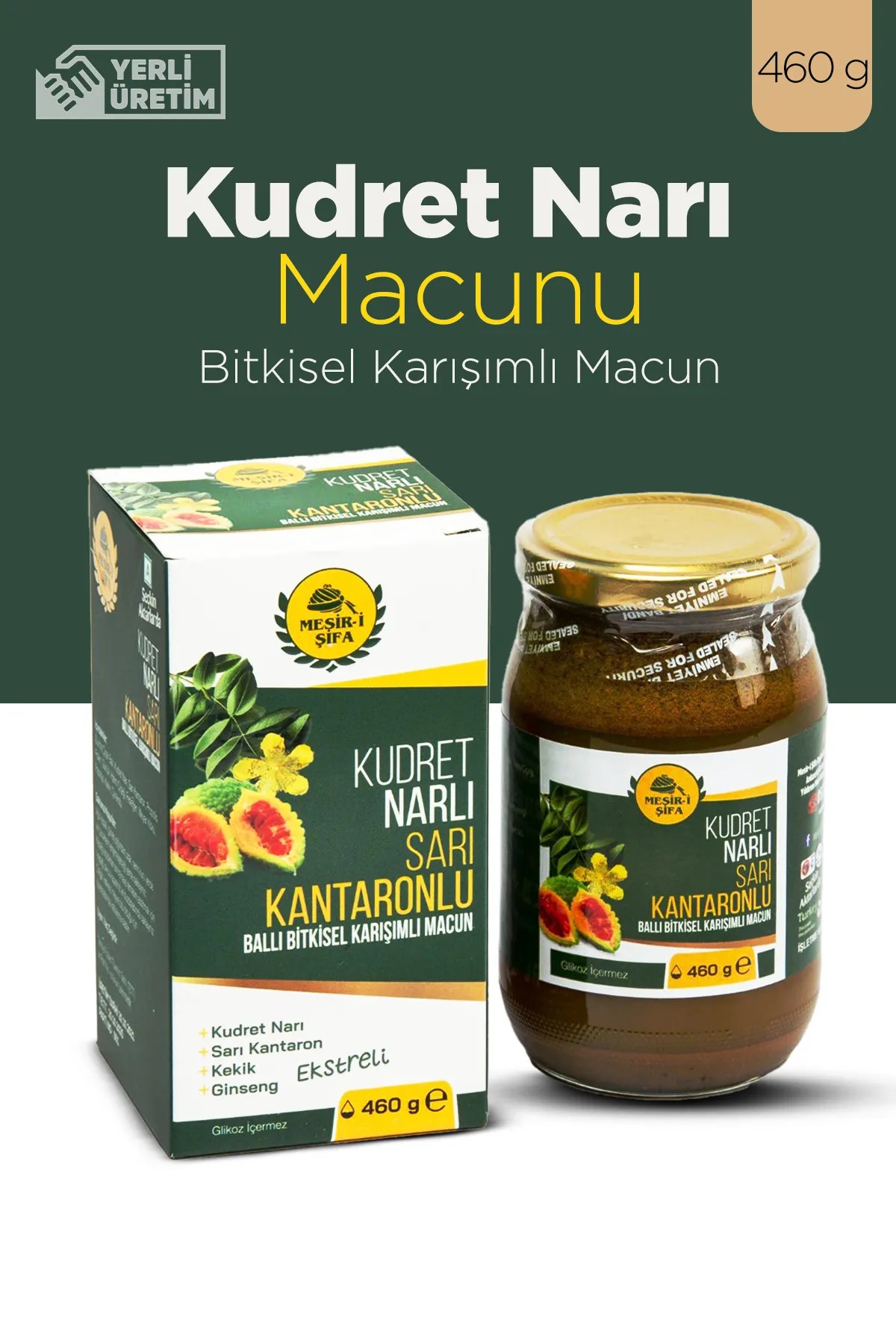 Kudret Narlı Sarı Kantaronlu Bitkisel Macun 460 g