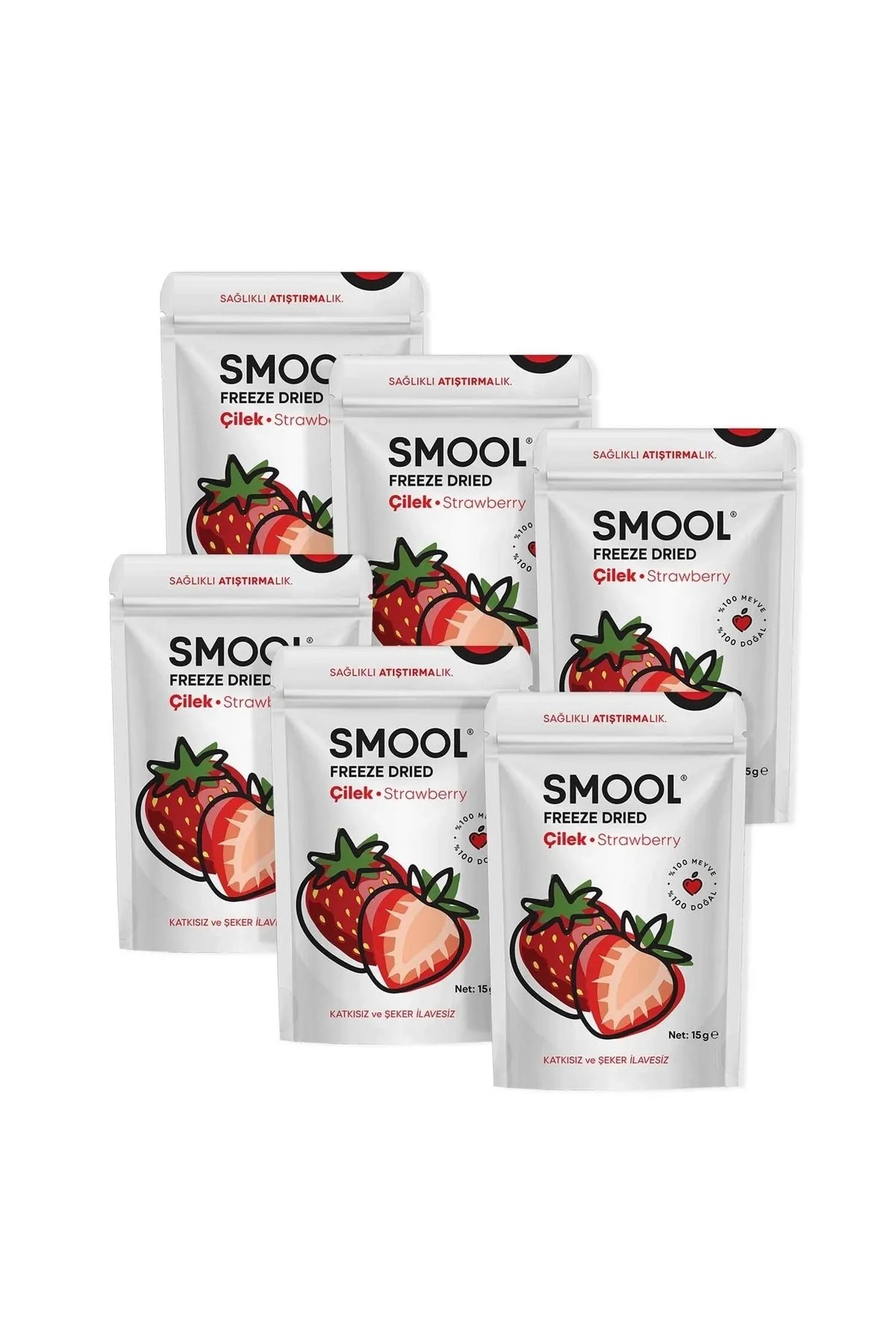 Freeze Dried 6 'lı Set Çilek (DONDURULARAK KURUTULMUŞ) Freeze Dry Strawberry Pack Of 6