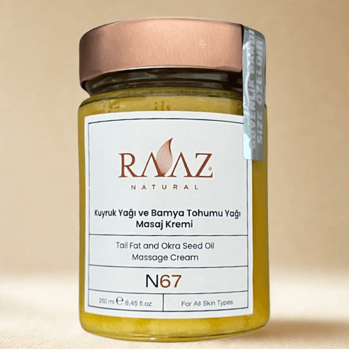 Kuyruk Yağı Ve Bamya Tohumu Yağlı Bitkisel Masaj Kremi 250 ml