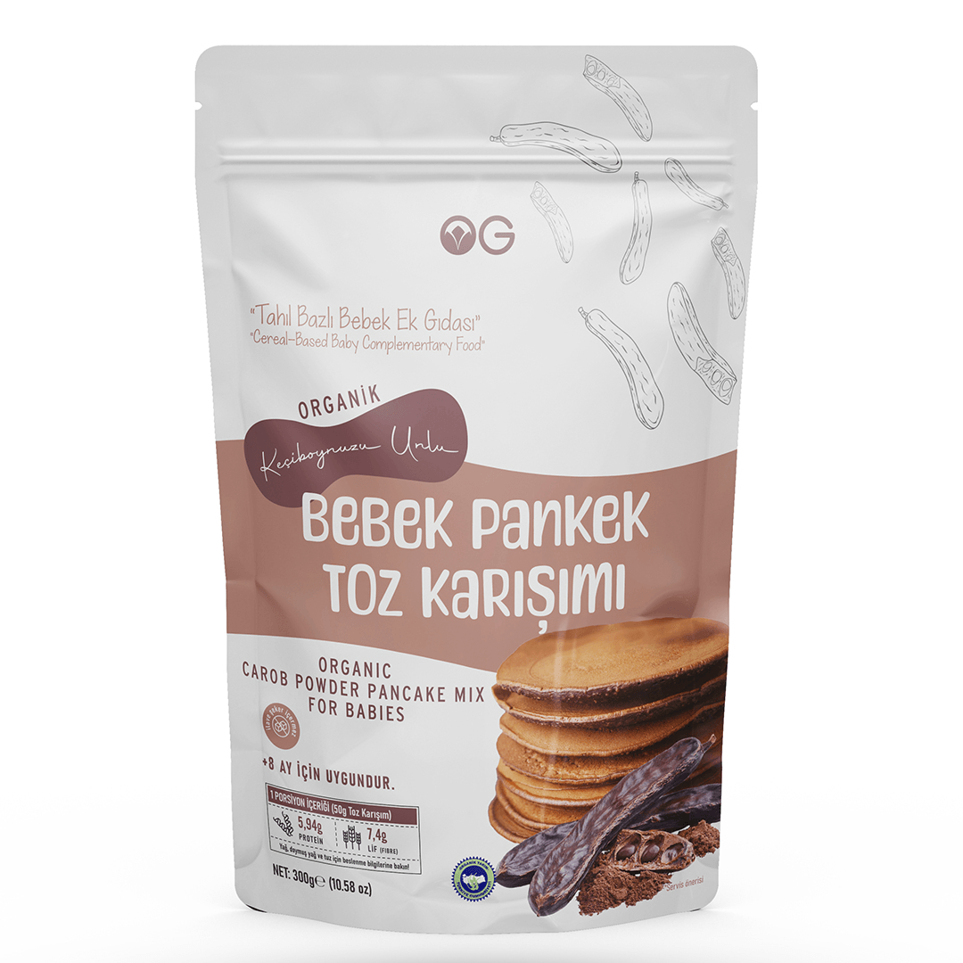 Organik Keçiboynuzu Unlu Bebek Pankek Toz Karışımı 300 Gr +8 Ay