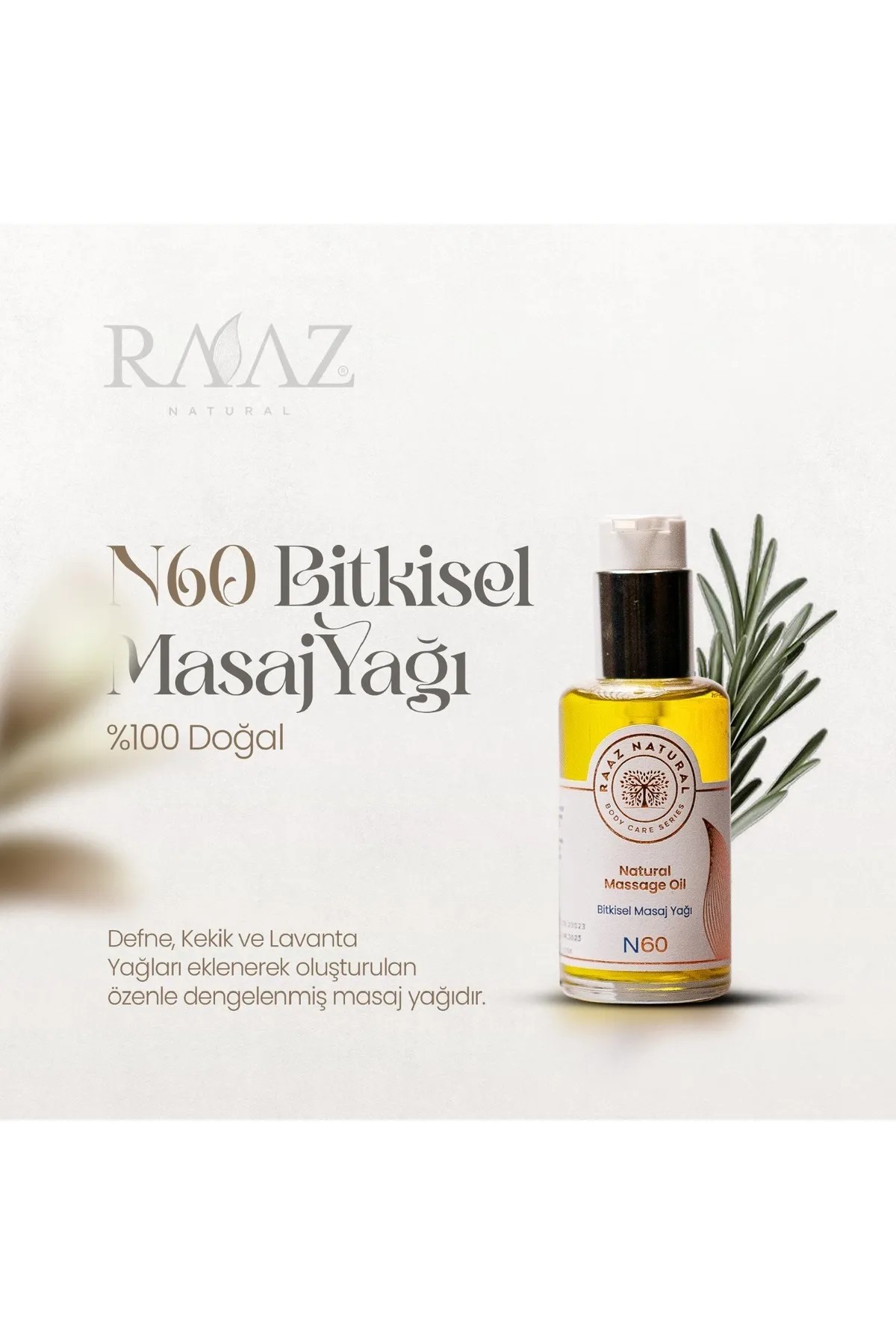 N60 Bitkisel Masaj Yağı Natural Massage Oil