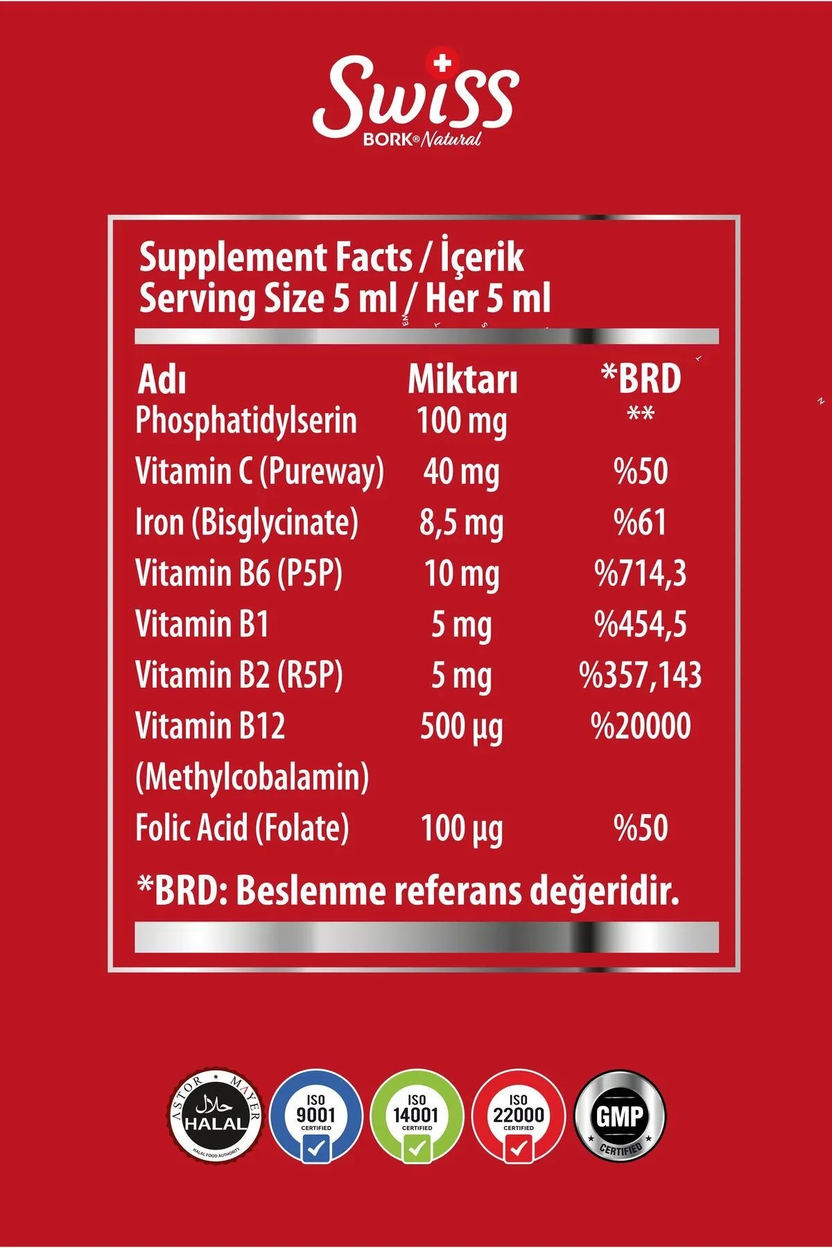 Liposomal Iron Herbs 150 ml Şurup Yeni Nesil Demir Desteği Demir Şurubu