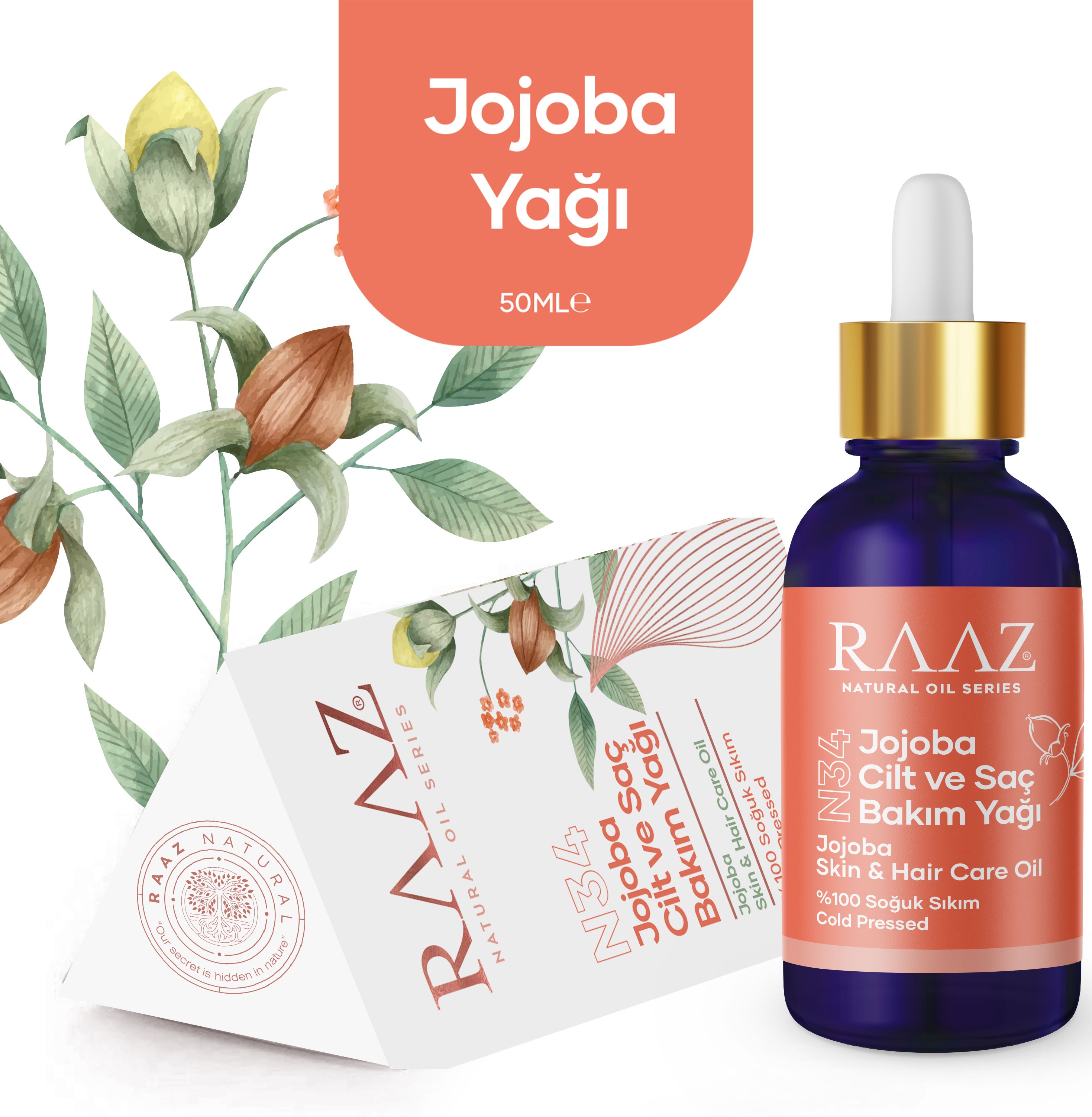 N34 Jojoba Cilt ve Saç Bakım Yağı 50 ml