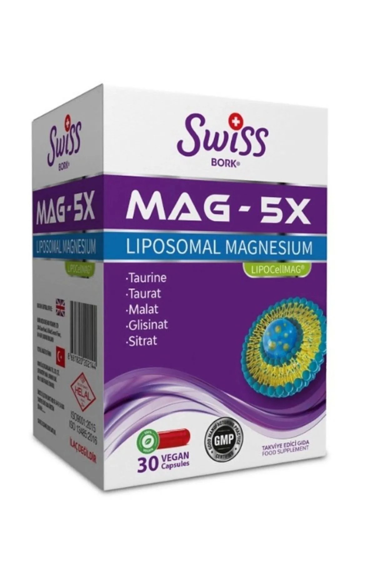 Swiss Bork Mag-5x Liposomal Magnesium 30 Kapsül