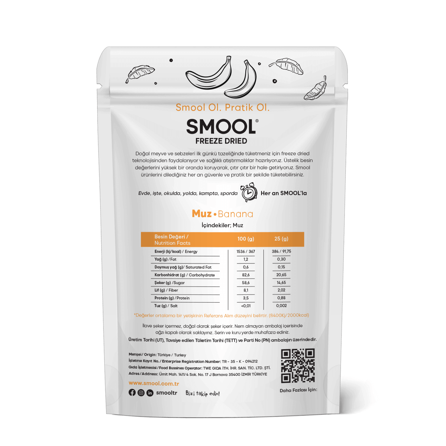 Freeze Dried Muz 25gr