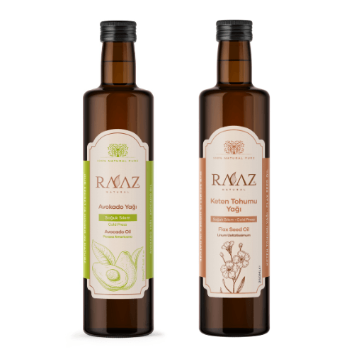 Avokado Yağı 250 ml + Keten tohumu Yağı 250 ml