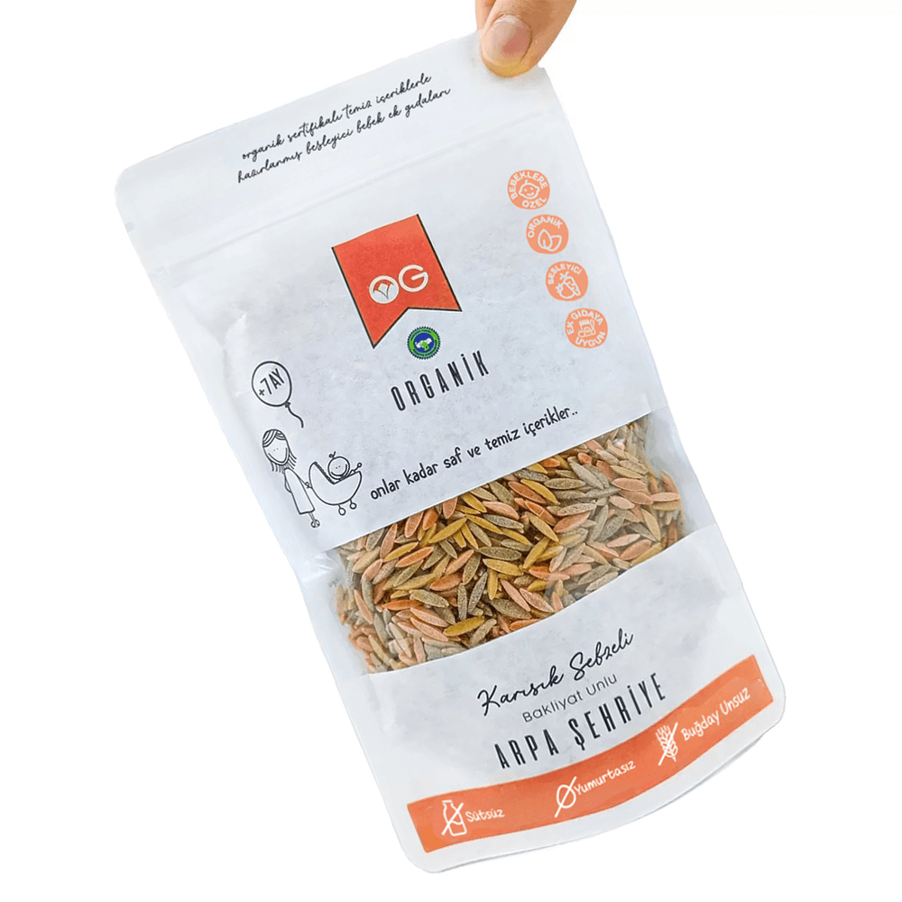 Organik Karışık Sebzeli Bakliyat Unlu Arpa Şehriye 250 Gr +8 Ay