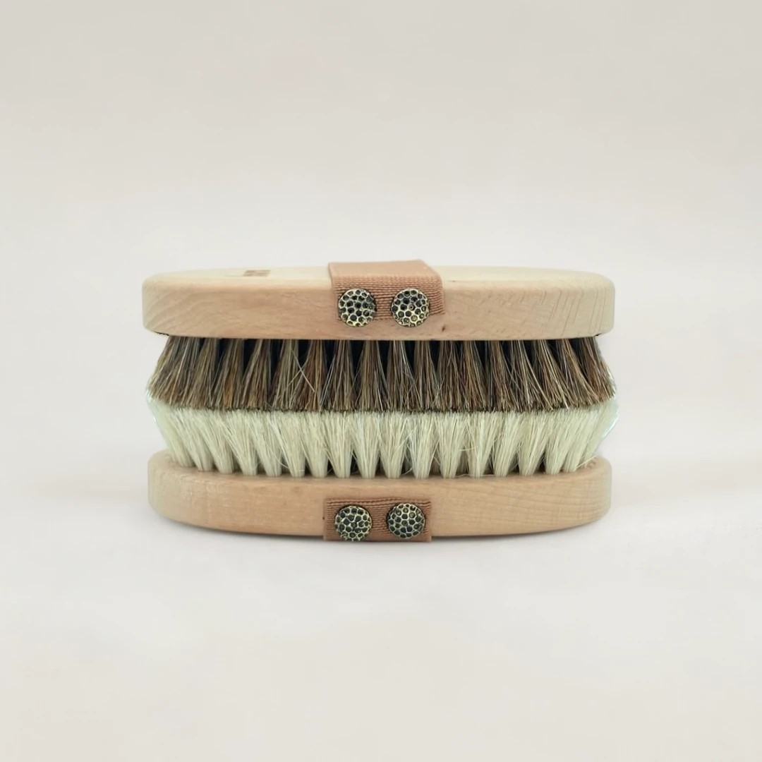 Inoura Natural Horsehair Cellulite Brush Brown Color